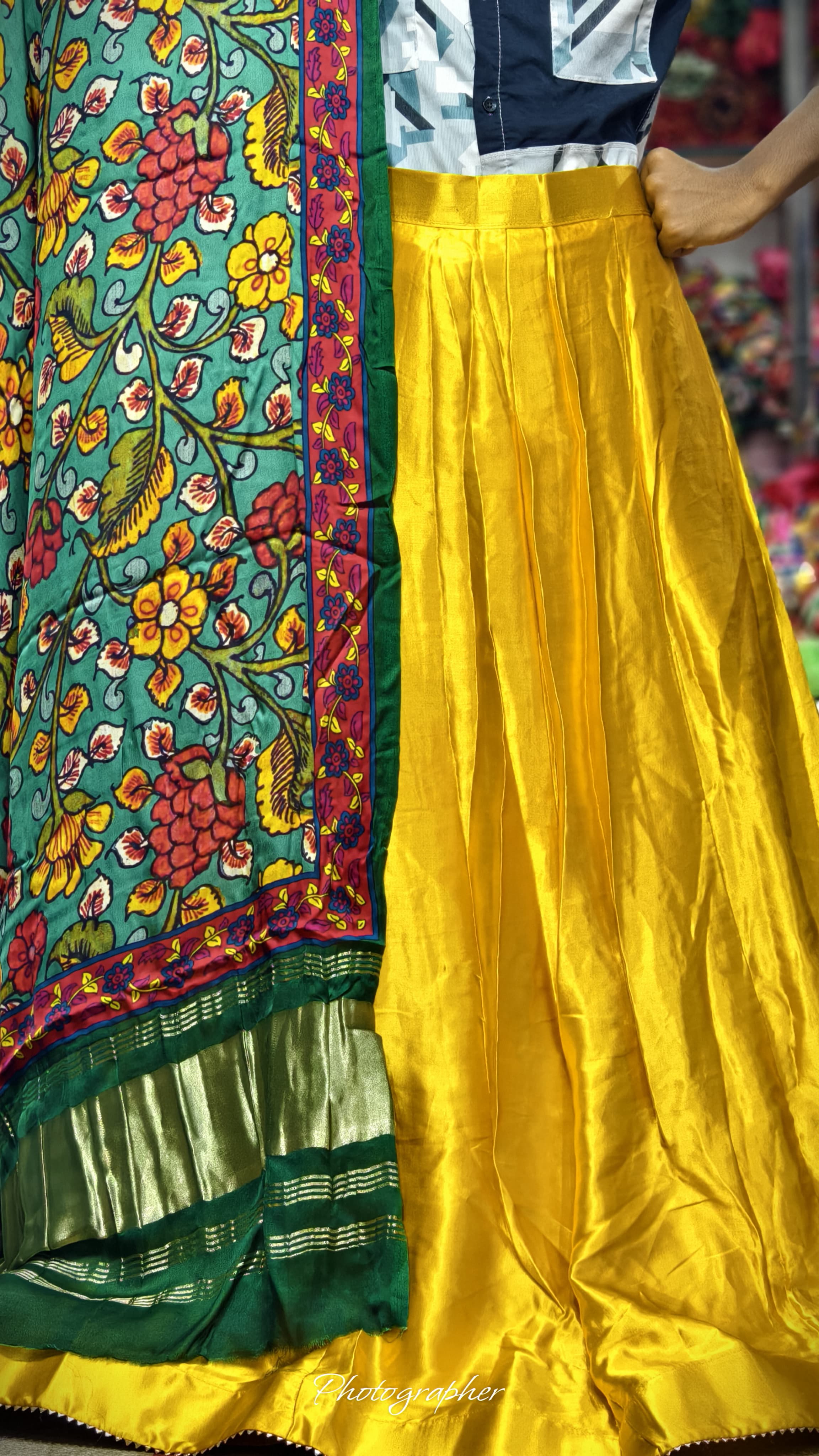 Pure Mashru Gaji Silk Plain Ghagraa With Pure Modal Gaji Silk Digital Prints Dupatta With Lagdi Patta