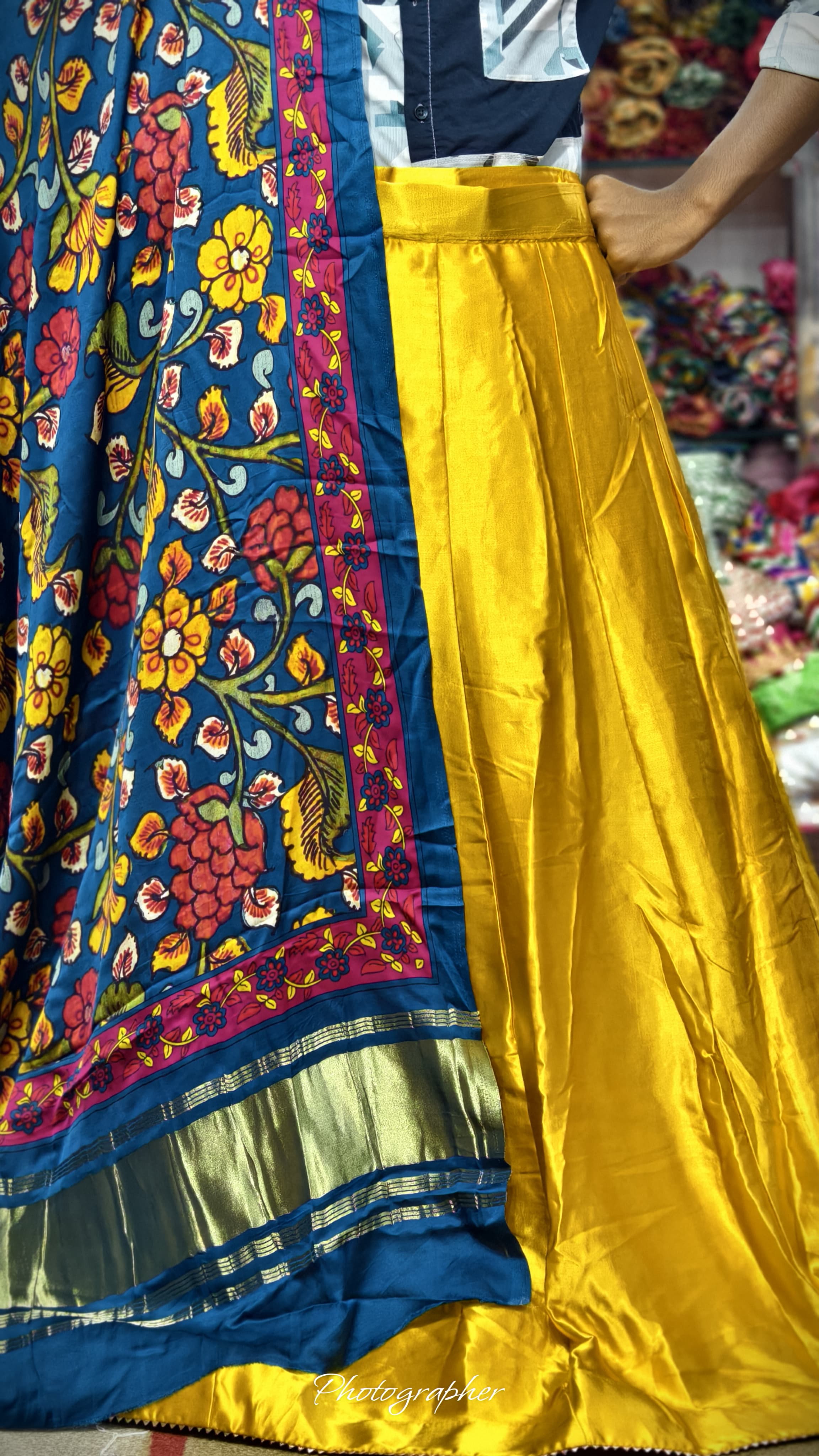 Pure Mashru Gaji Silk Plain Ghagraa With Pure Modal Gaji Silk Digital Prints Dupatta With Lagdi Patta