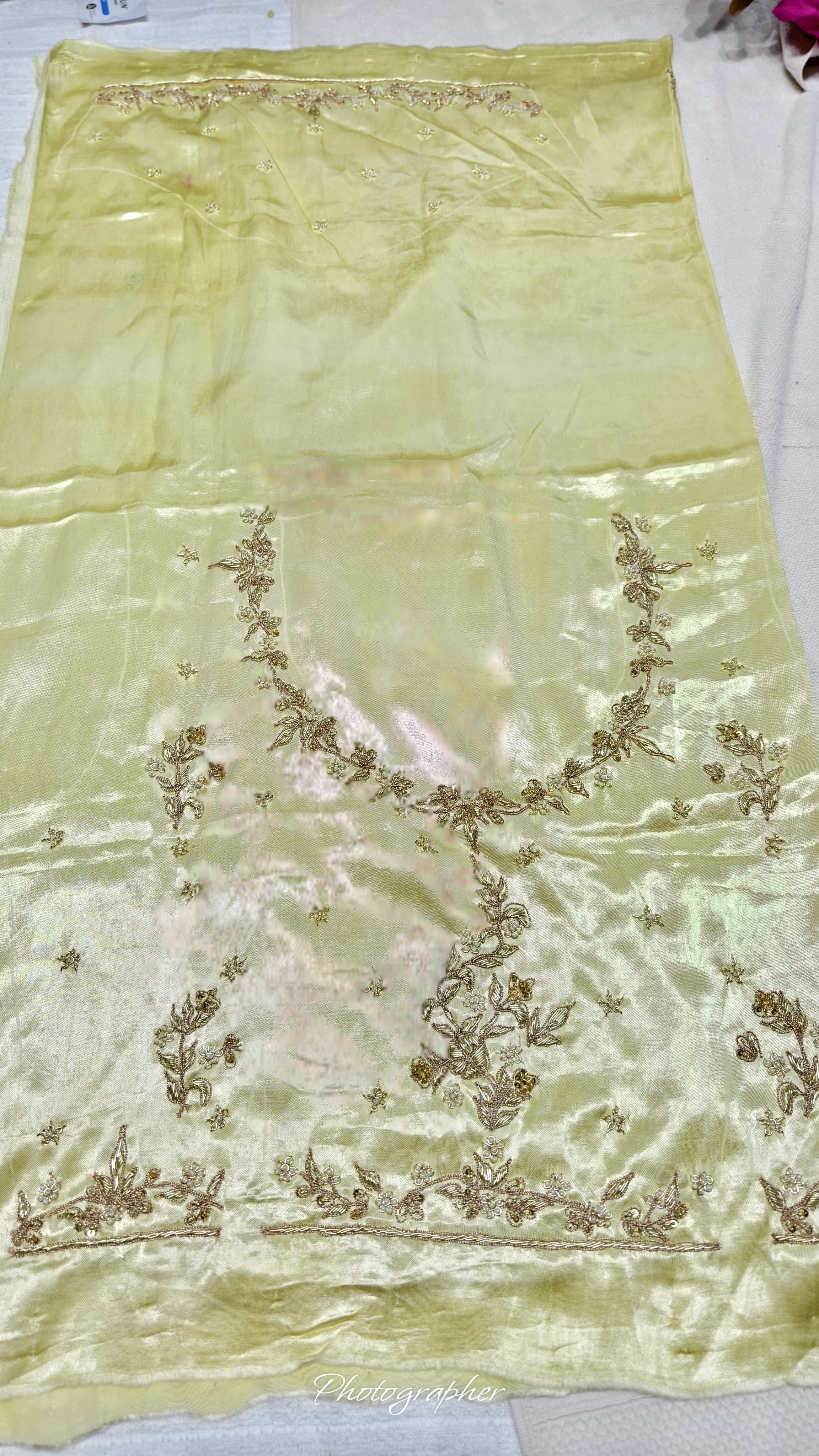 Pure Masru Gaji Silk Blouse Piece With Pearl Jardoshi Work