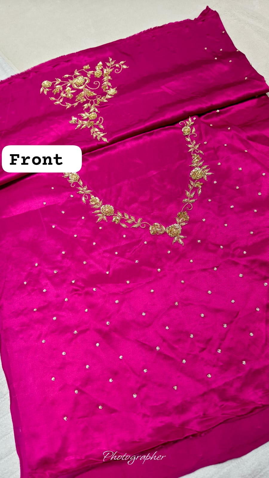 Pure Masru Gaji Silk Blouse Piece With Pearl Jardoshi Work