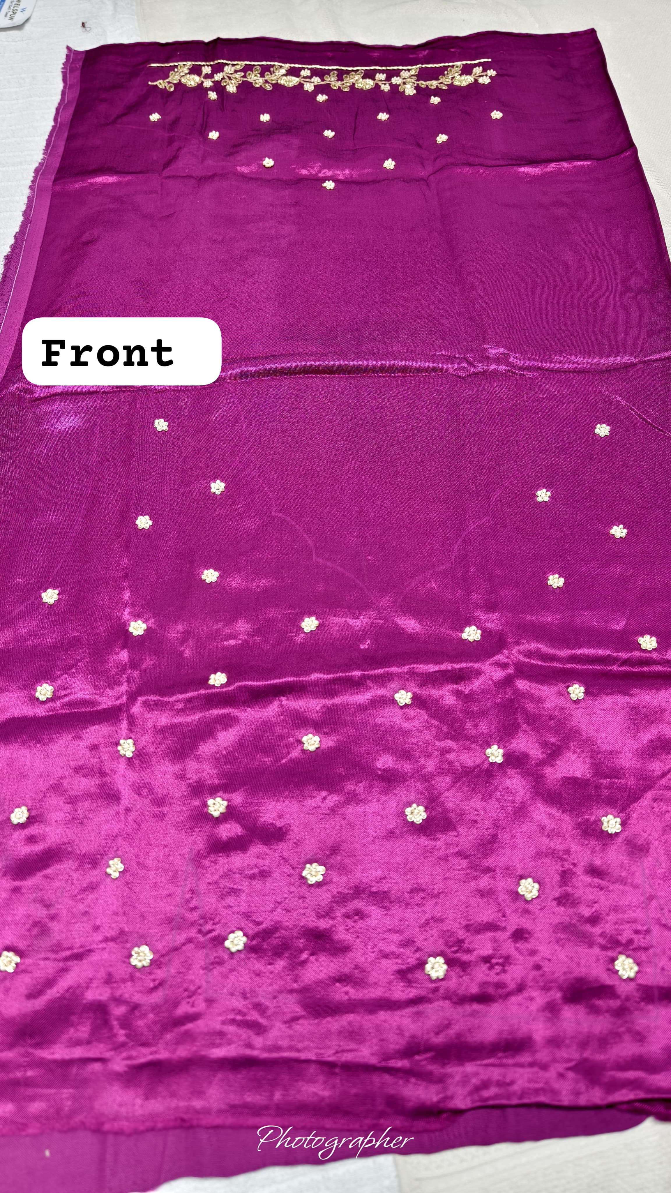 Pure Masru Gaji Silk Blouse Piece With Pearl Jardoshi Work