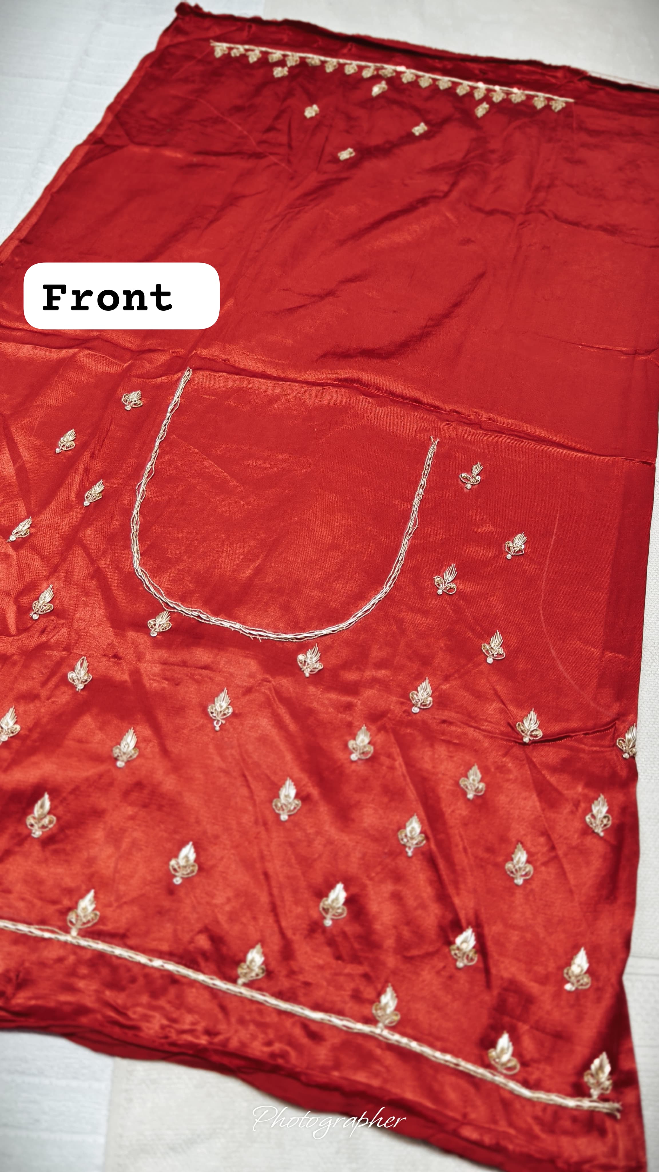 Pure Masru Gaji Silk Blouse Piece With Pearl Jardoshi Work