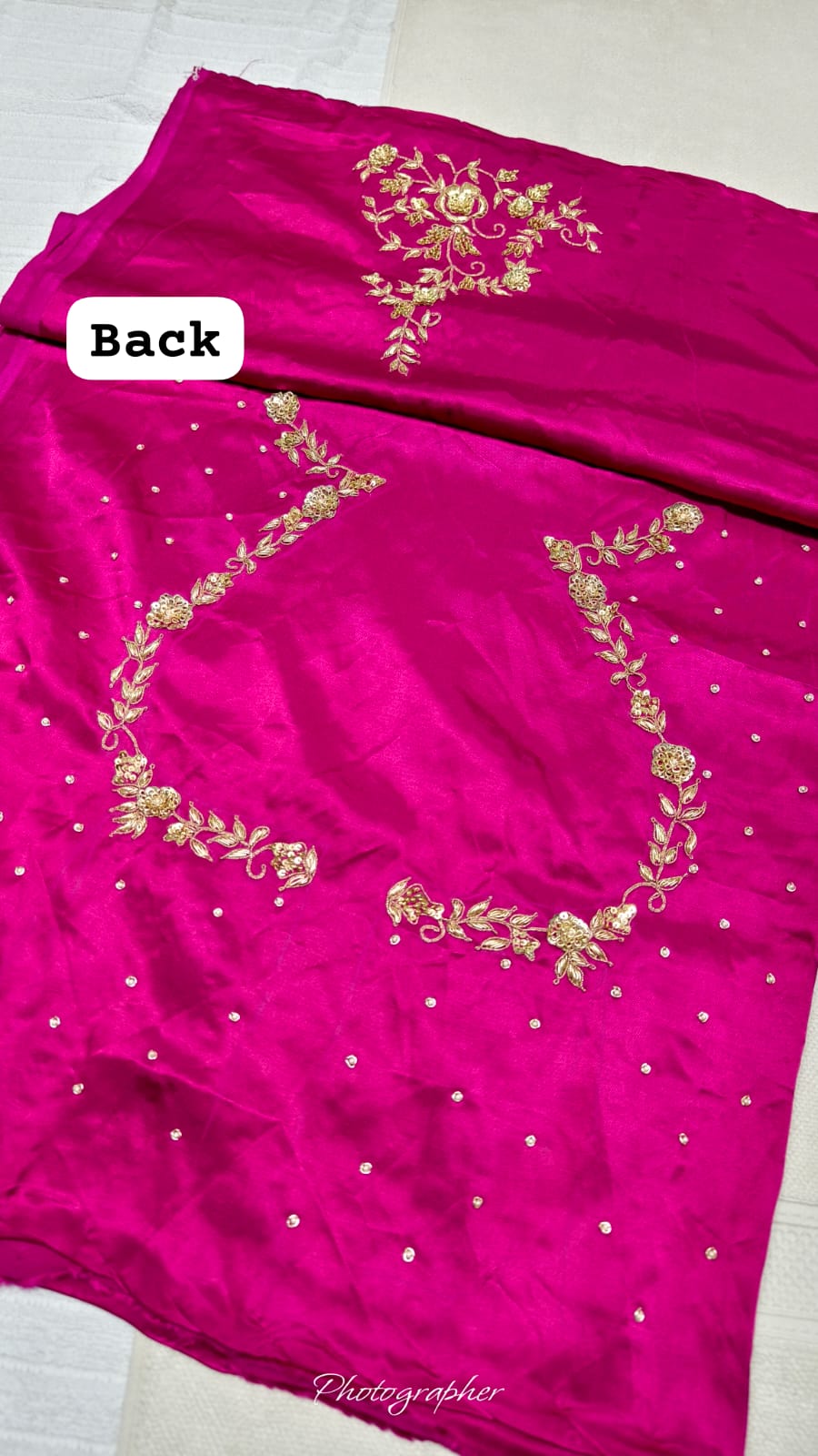 Pure Masru Gaji Silk Blouse Piece With Pearl Jardoshi Work