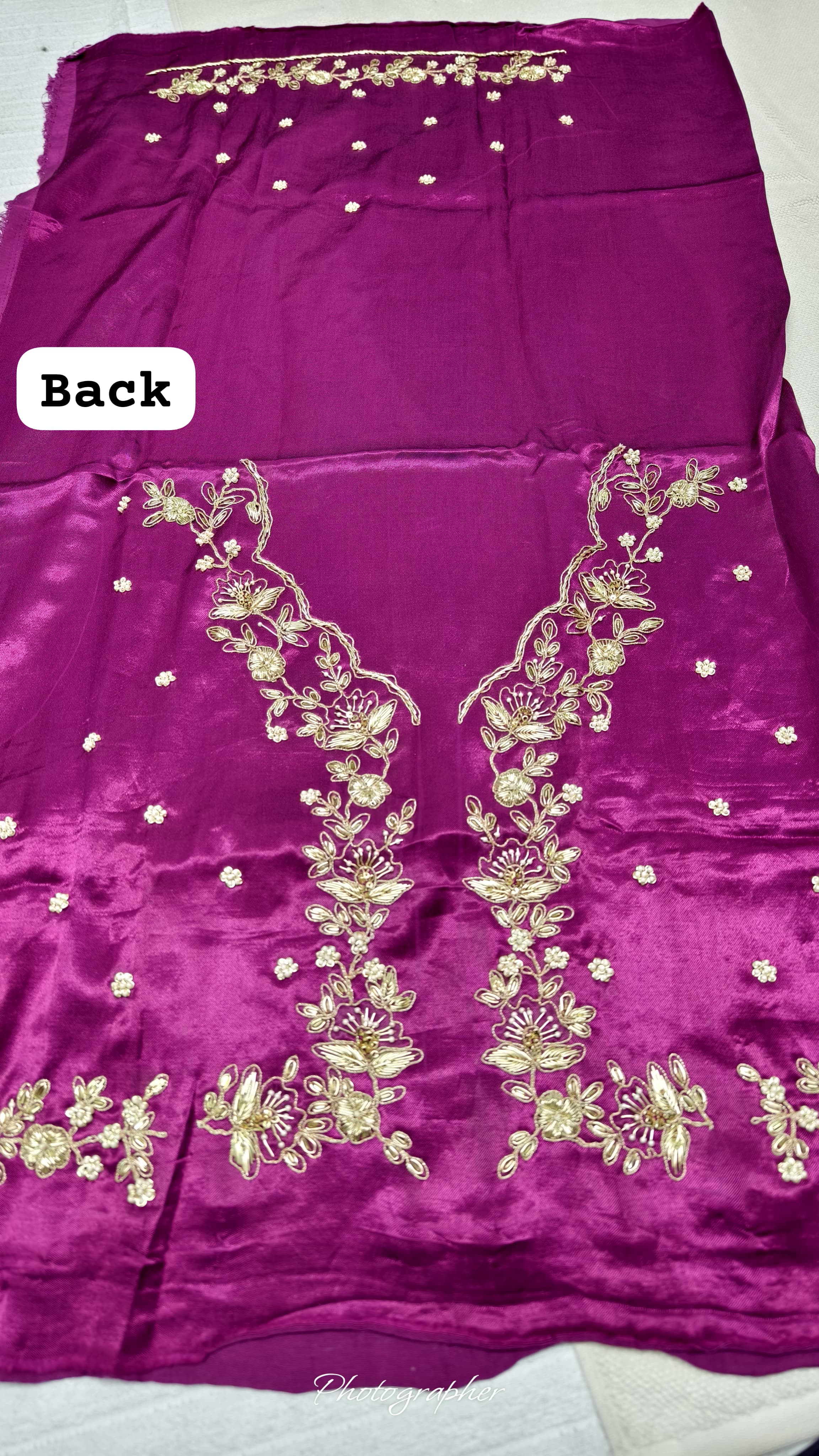 Pure Masru Gaji Silk Blouse Piece With Pearl Jardoshi Work