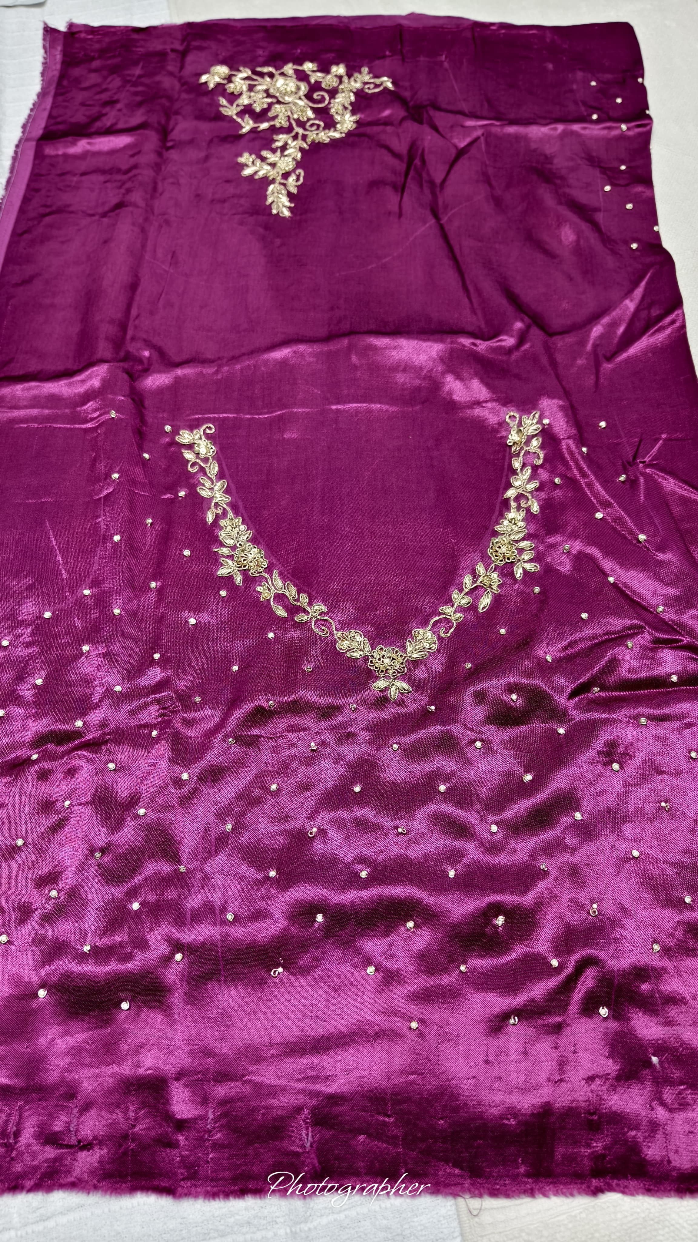 Pure Masru Gaji Silk Blouse Piece With Pearl Jardoshi Work