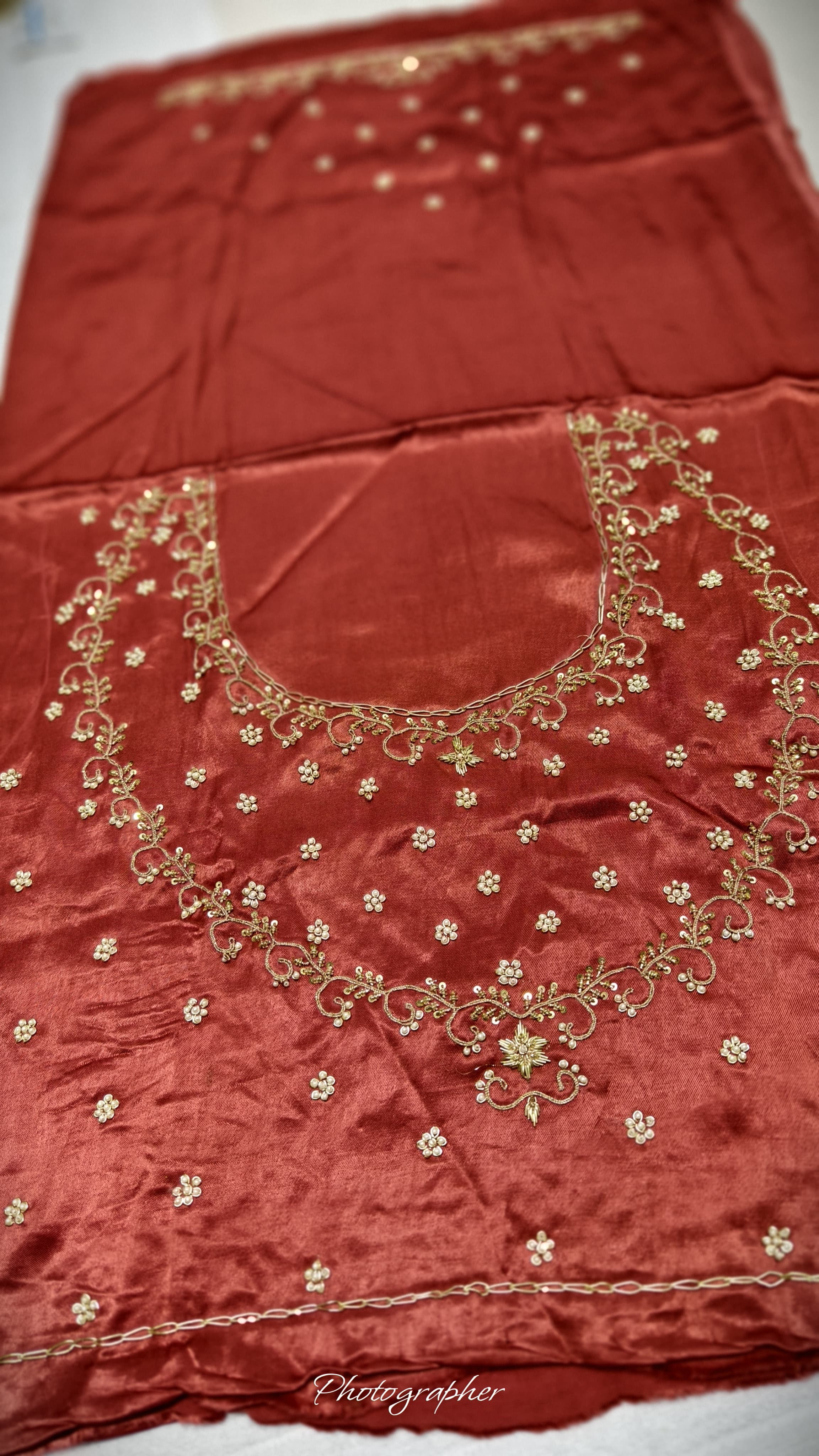Pure Masru Gaji Silk Blouse Piece With Pearl Jardoshi Work
