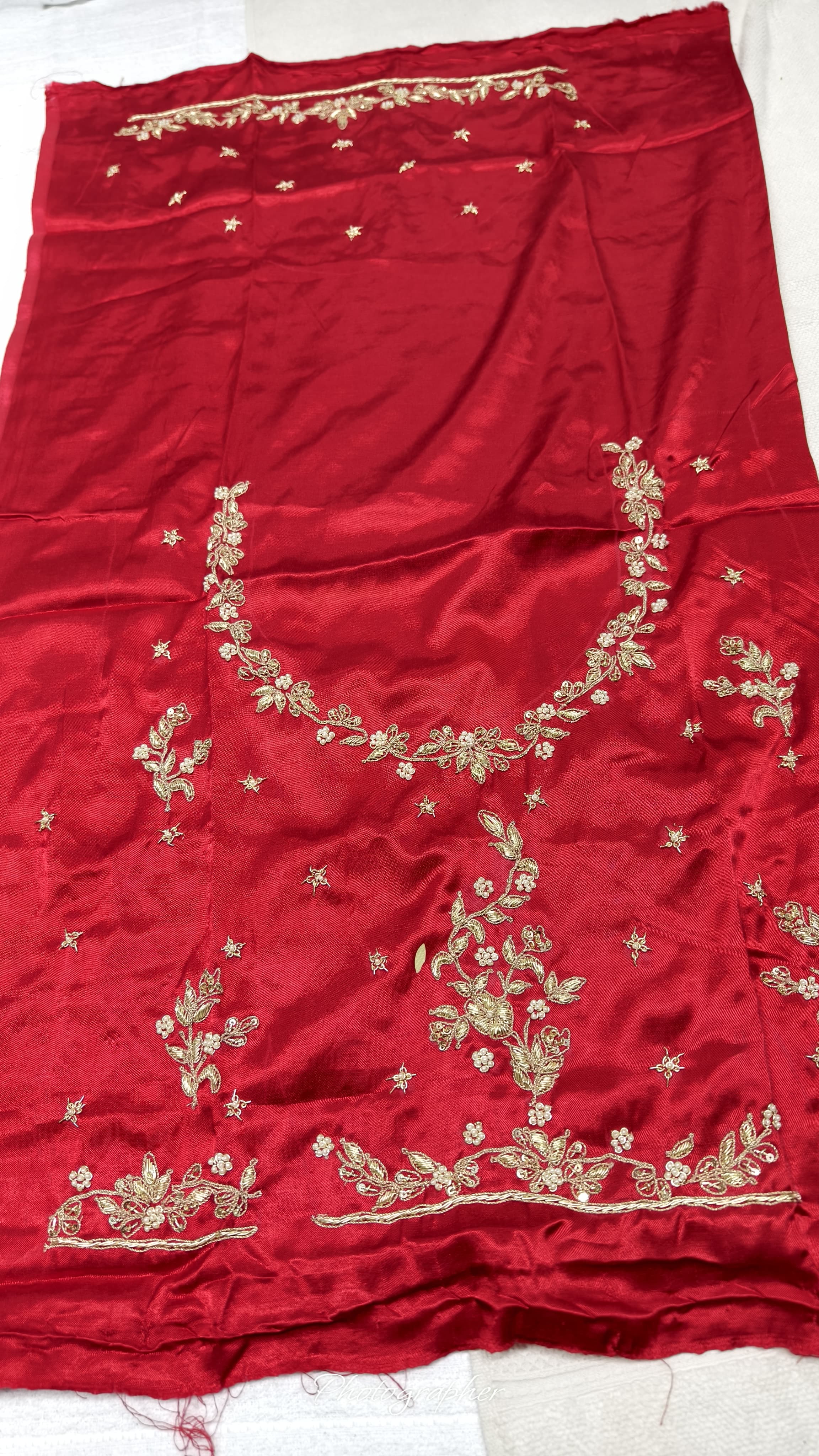 Pure Masru Gaji Silk Blouse Piece With Pearl Jardoshi Work