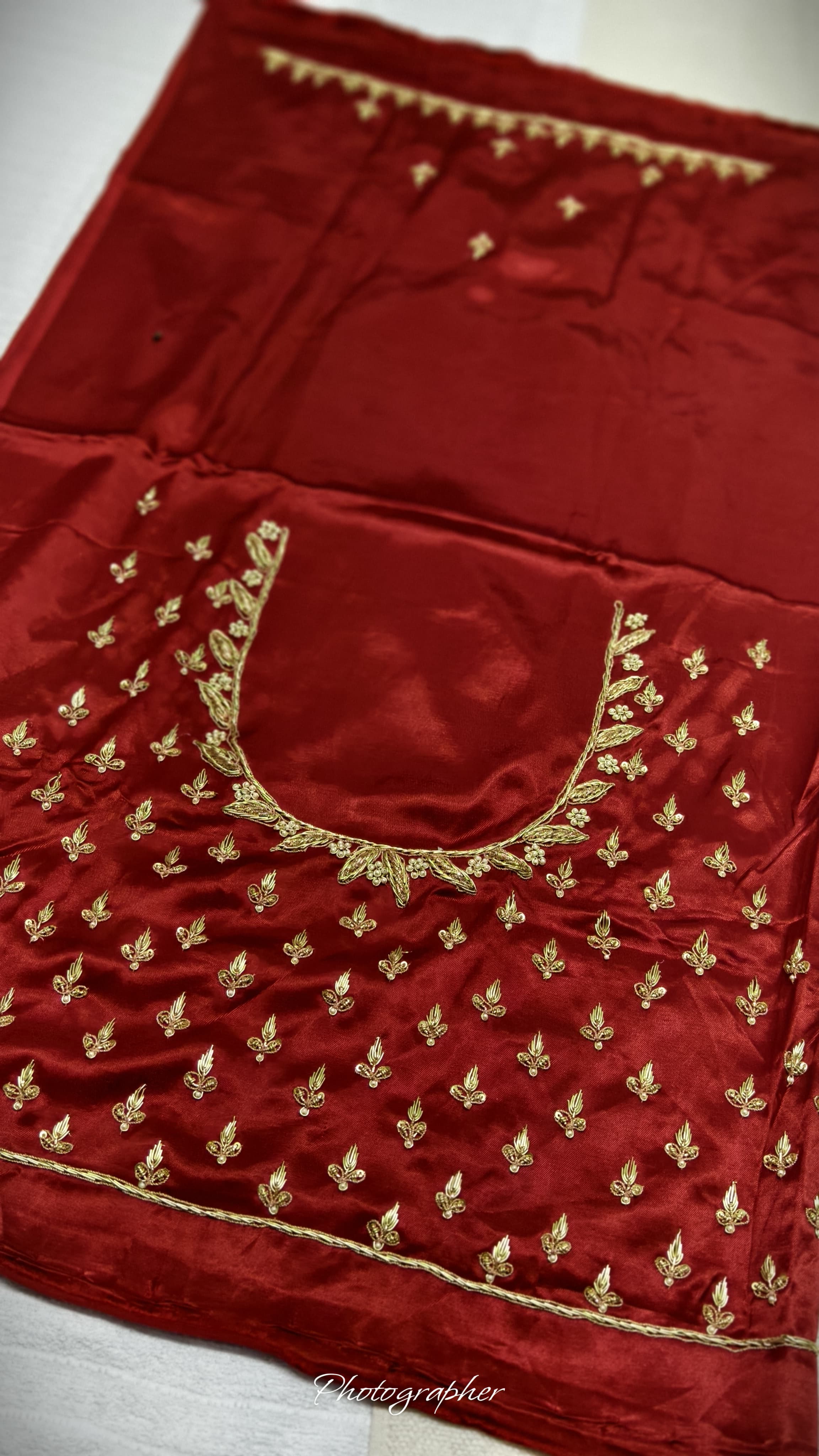 Pure Masru Gaji Silk Blouse Piece With Pearl Jardoshi Work