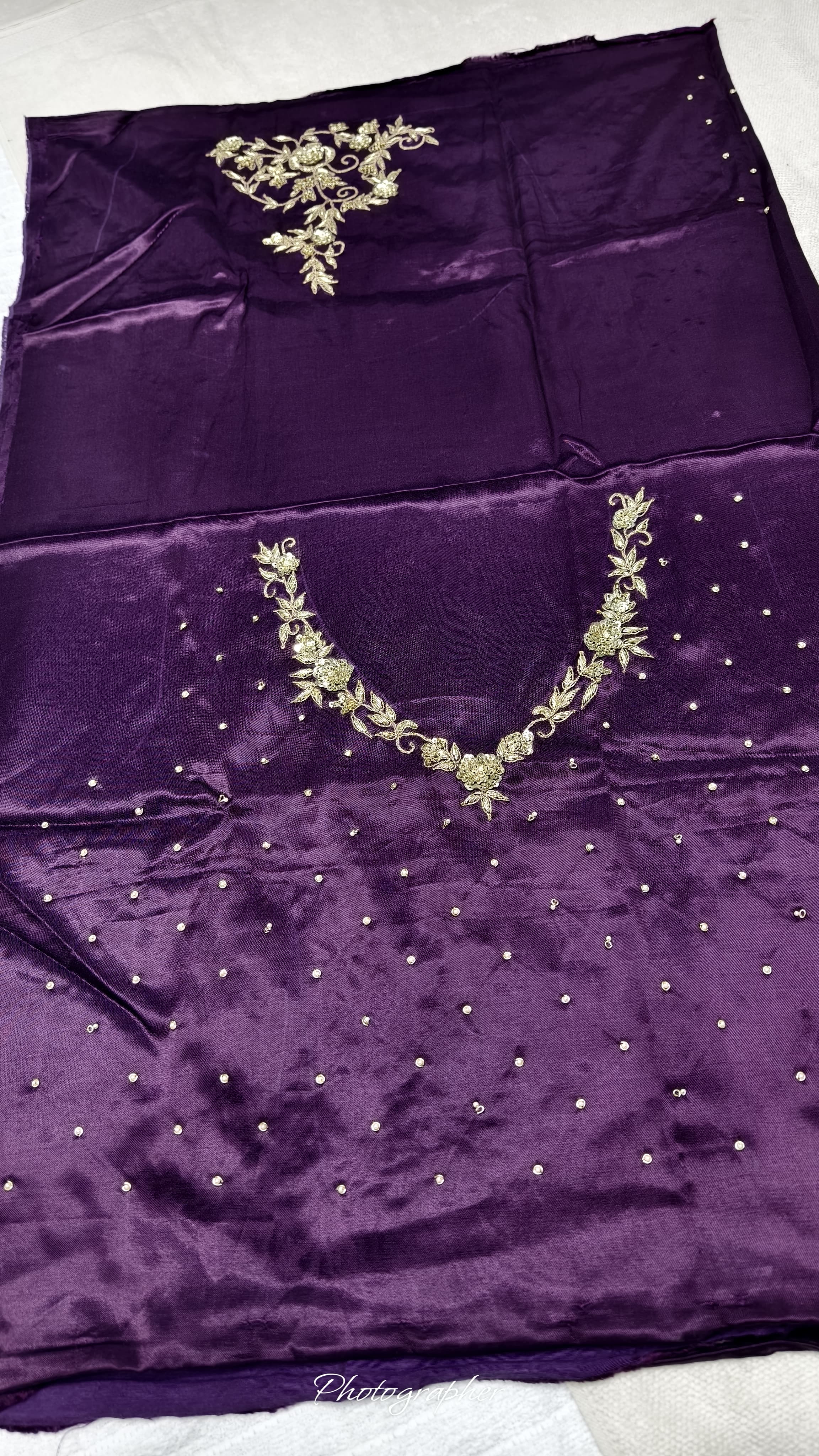 Pure Masru Gaji Silk Blouse Piece With Pearl Jardoshi Work