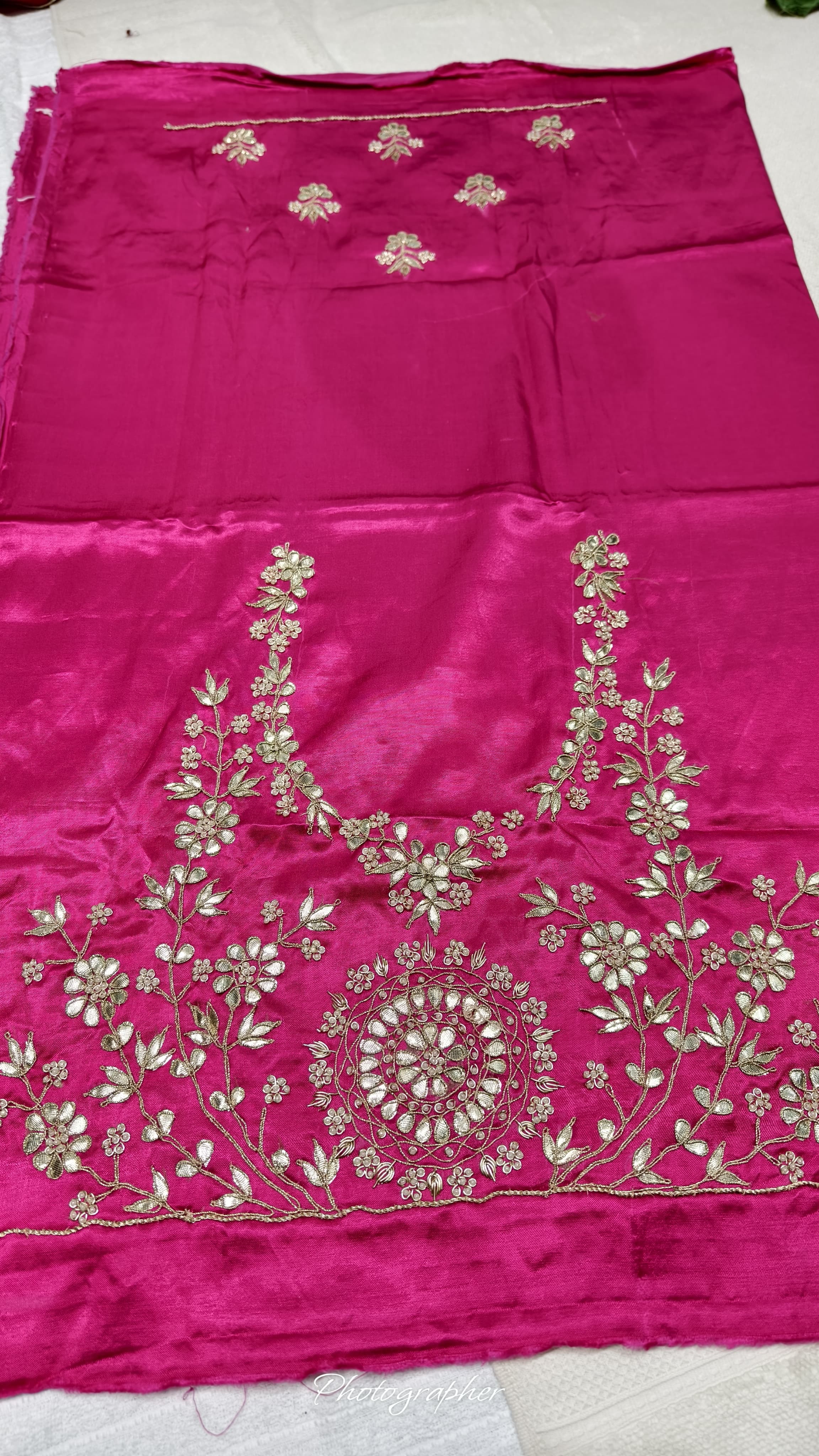 Pure Masru Gaji Silk Blouse Piece With Pearl Jardoshi Work