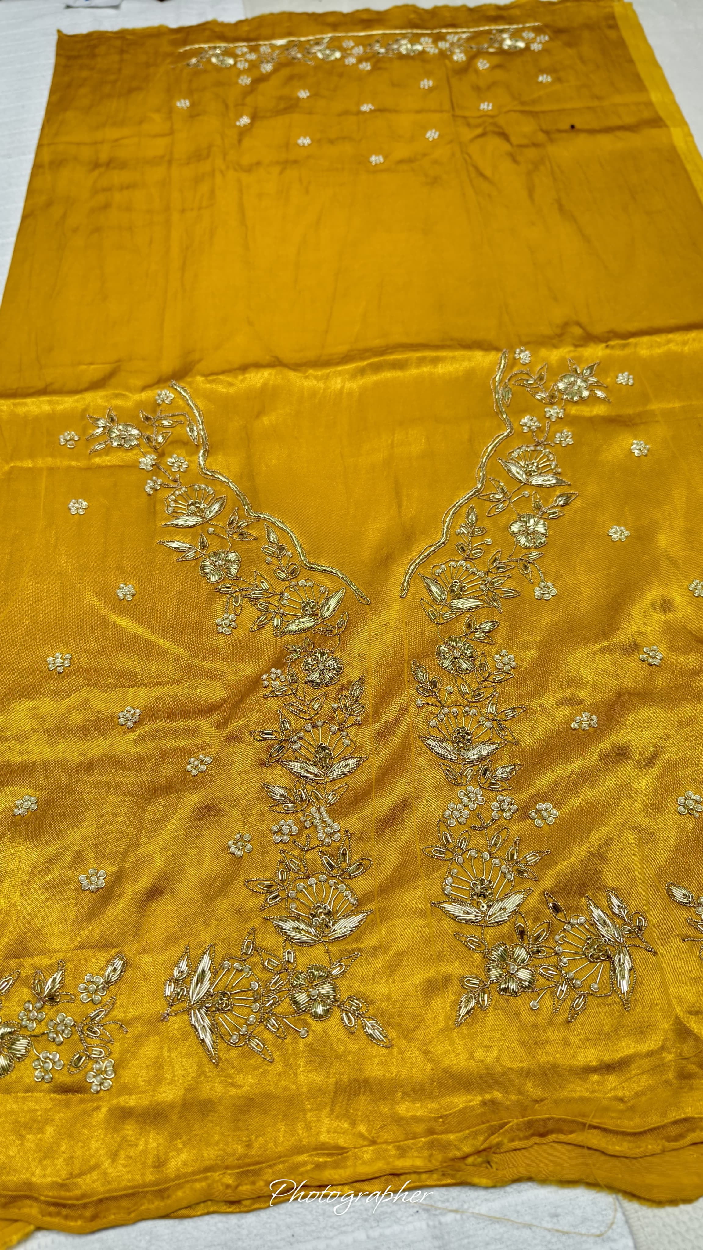 Pure Masru Gaji Silk Blouse Piece With Pearl Jardoshi Work