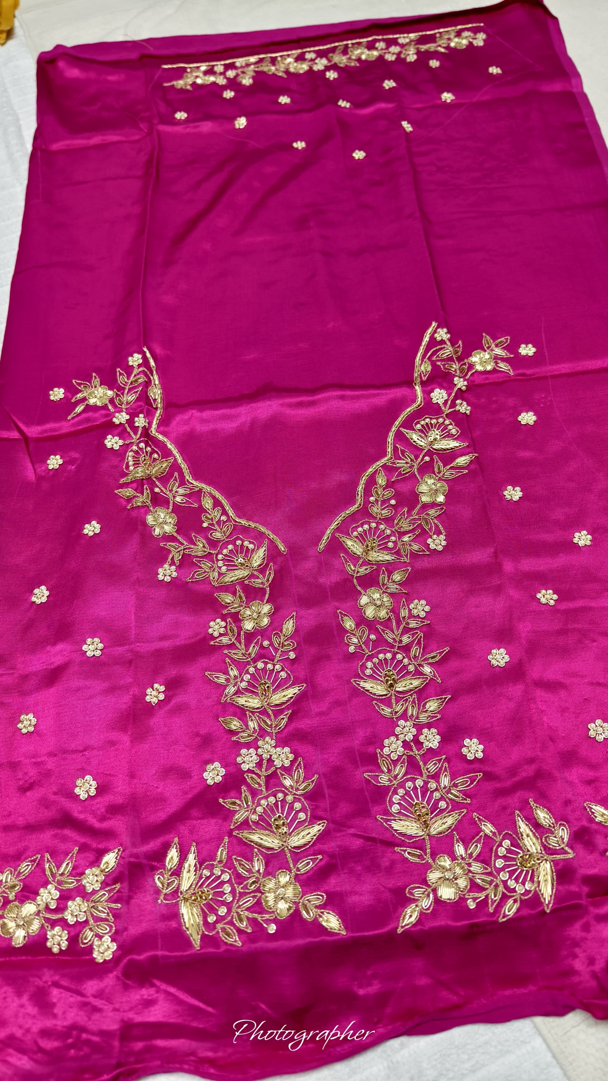 Pure Masru Gaji Silk Blouse Piece With Pearl Jardoshi Work