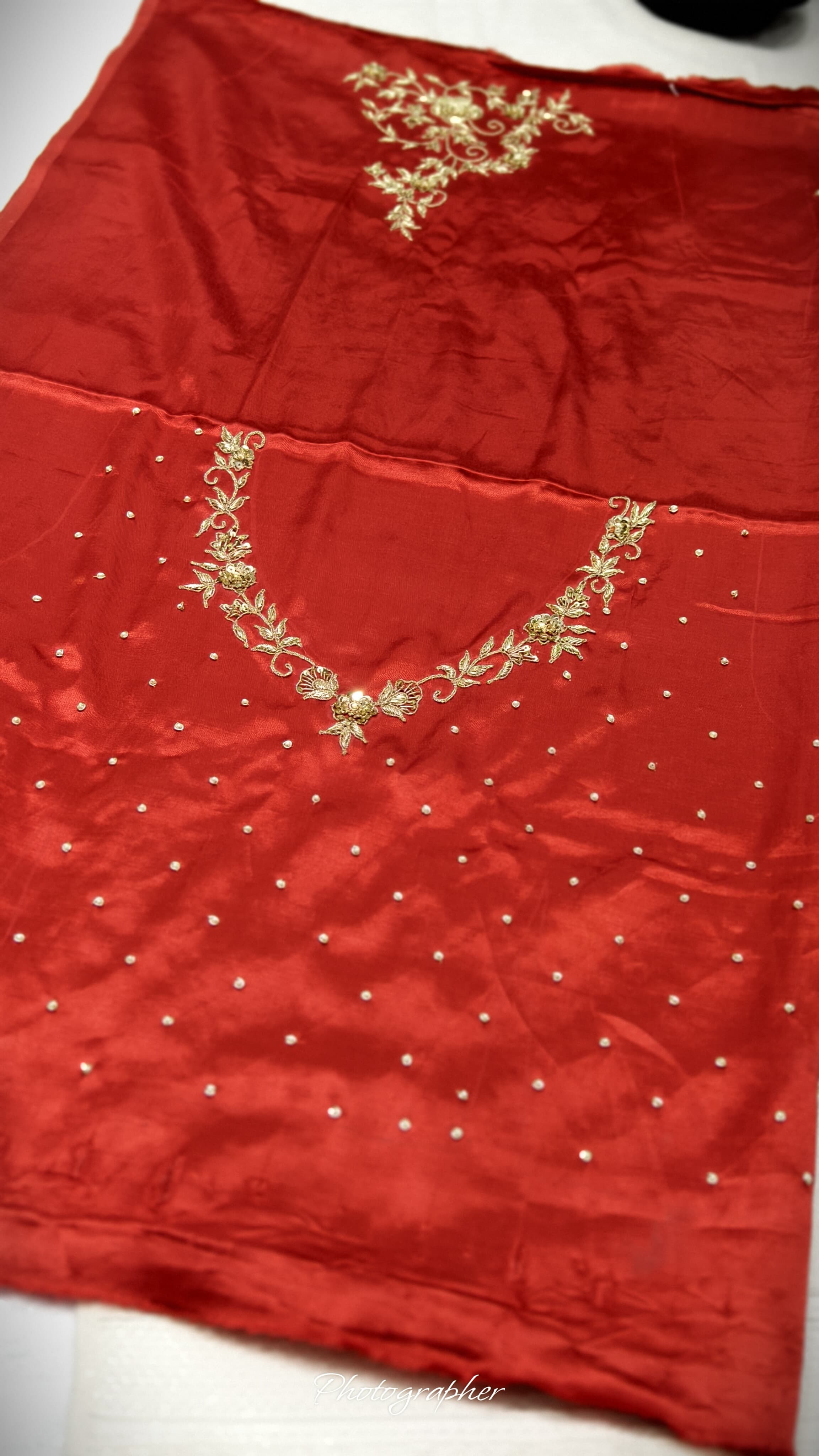 Pure Masru Gaji Silk Blouse Piece With Pearl Jardoshi Work