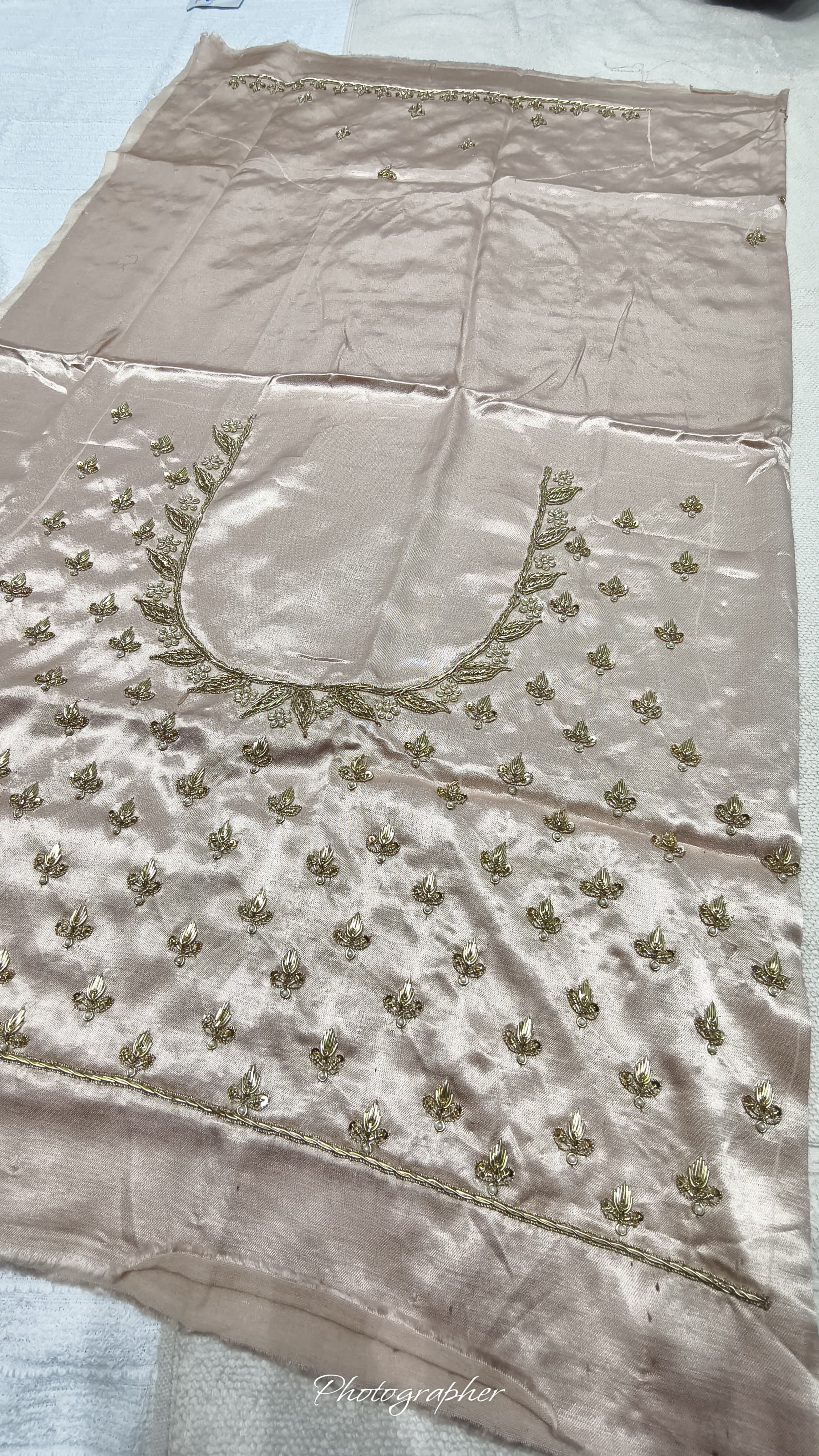 Pure Masru Gaji Silk Blouse Piece With Pearl Jardoshi Work