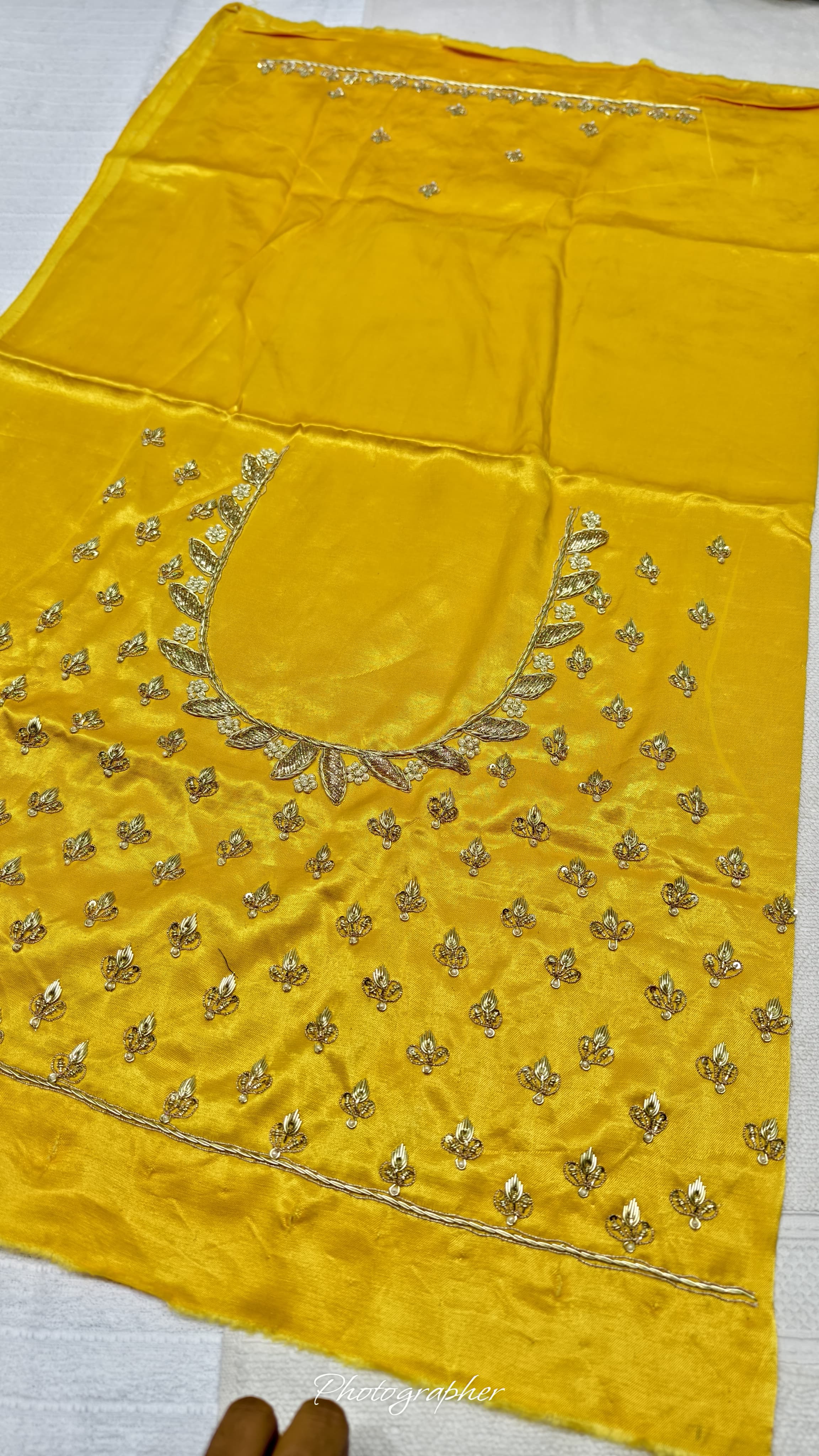 Pure Masru Gaji Silk Blouse Piece With Pearl Jardoshi Work