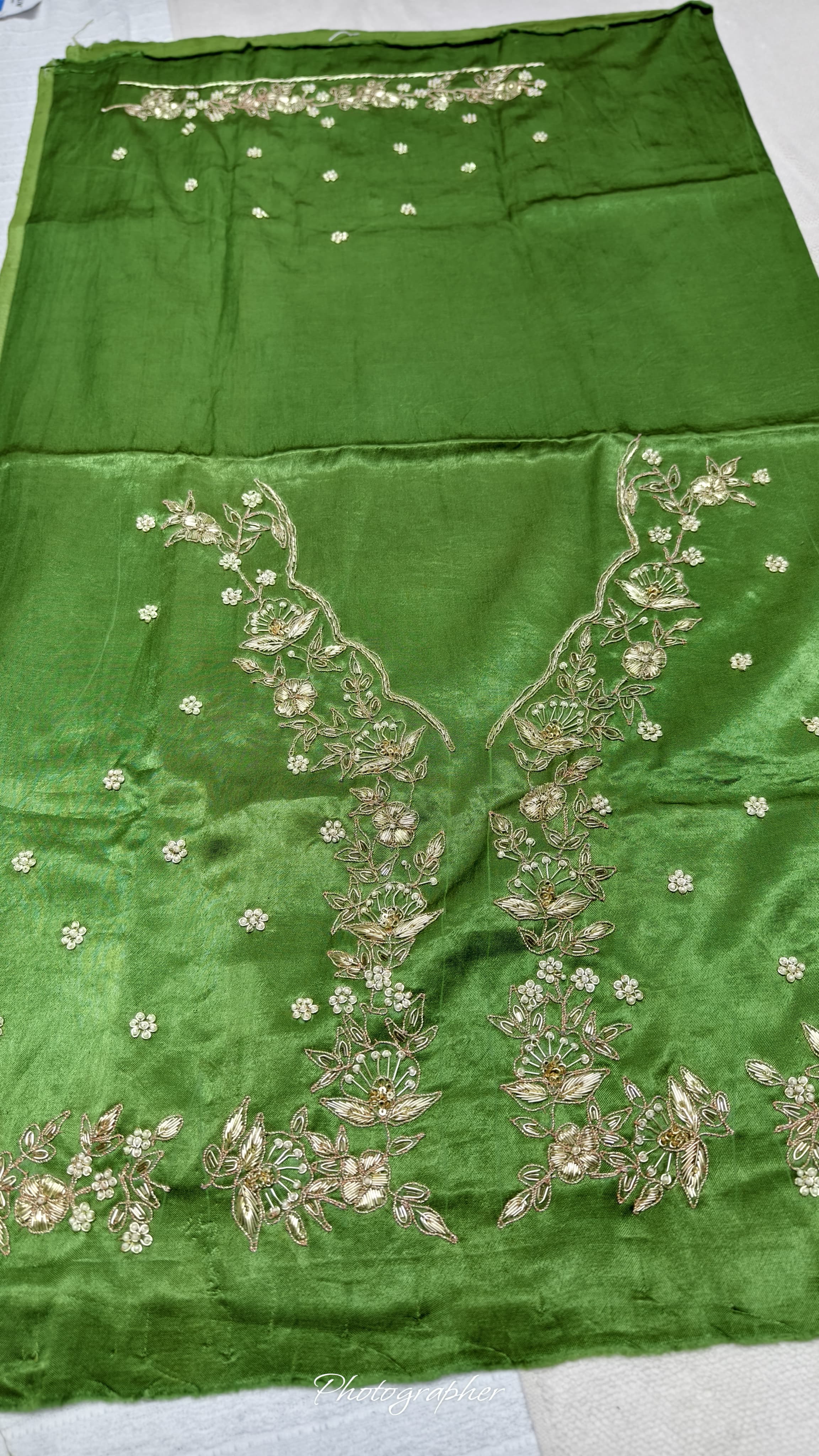 Pure Masru Gaji Silk Blouse Piece With Pearl Jardoshi Work