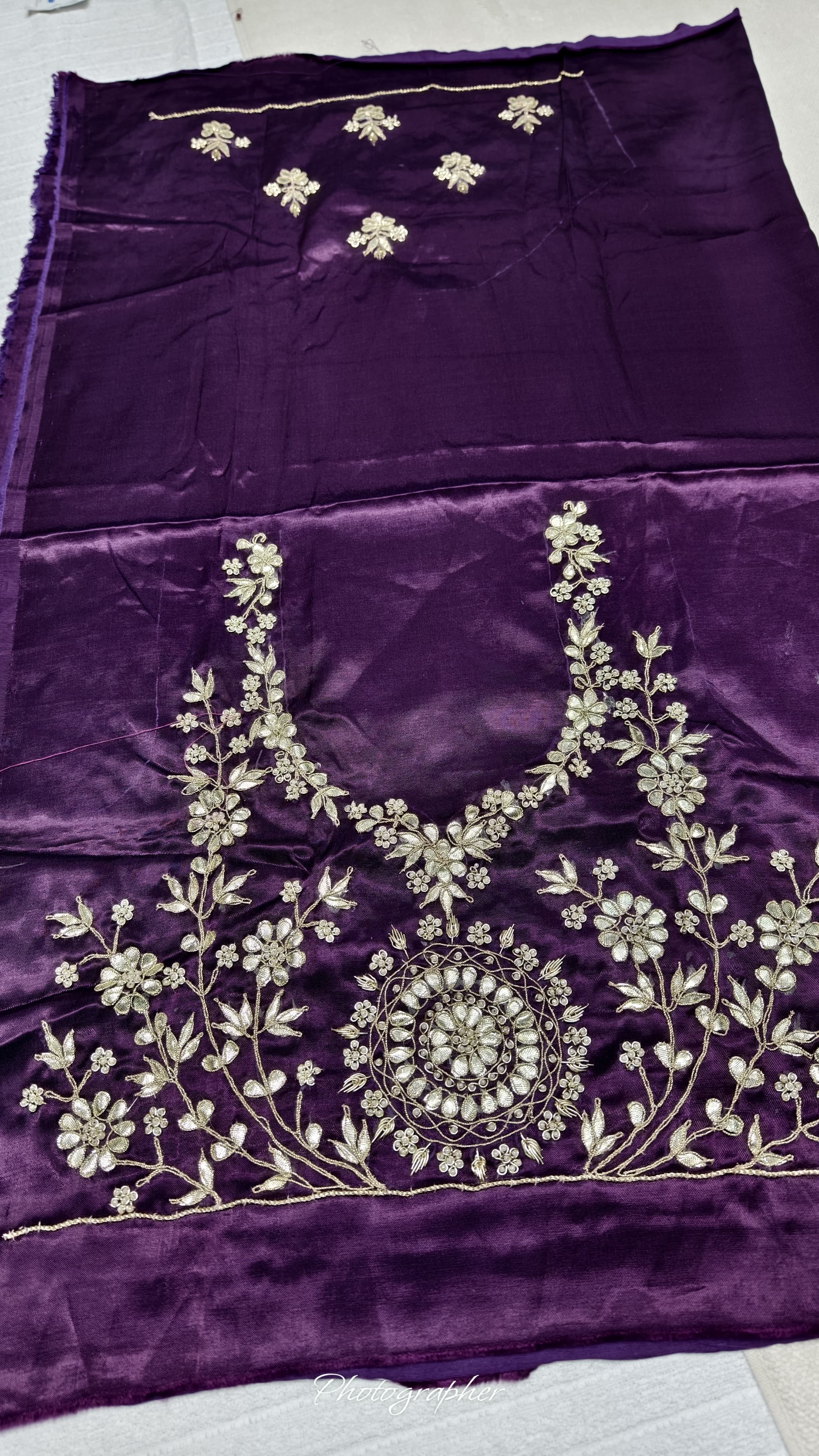 Pure Masru Gaji Silk Blouse Piece With Pearl Jardoshi Work