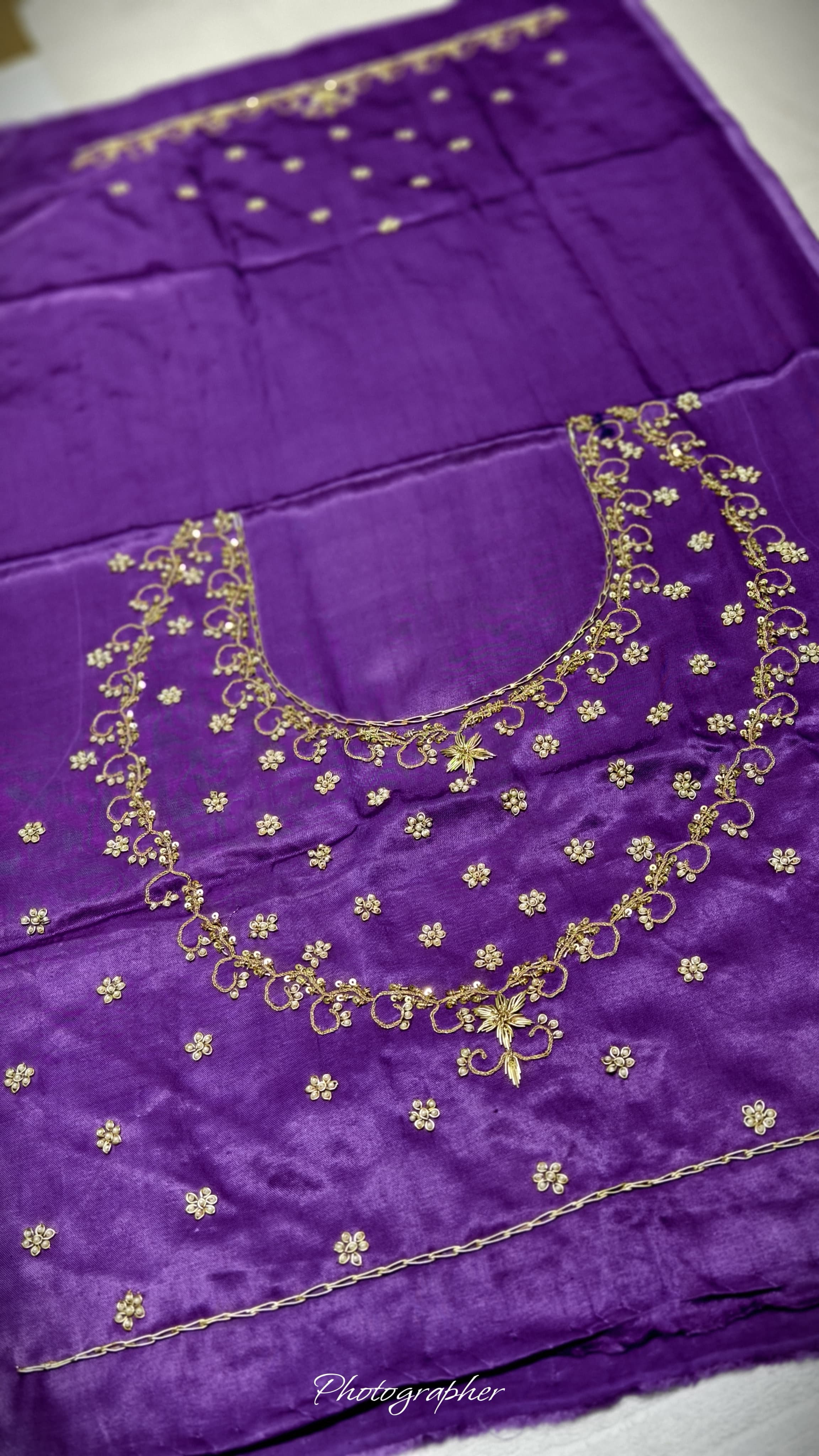 Pure Masru Gaji Silk Blouse Piece With Pearl Jardoshi Work