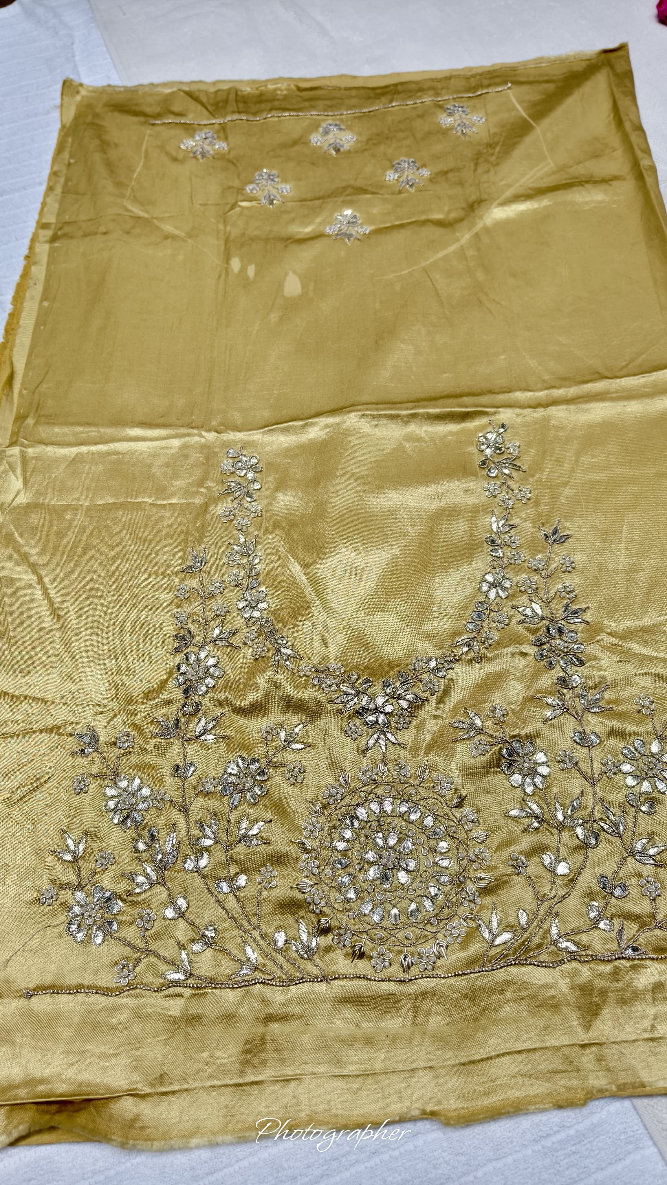 Pure Masru Gaji Silk Blouse Piece With Pearl Jardoshi Work
