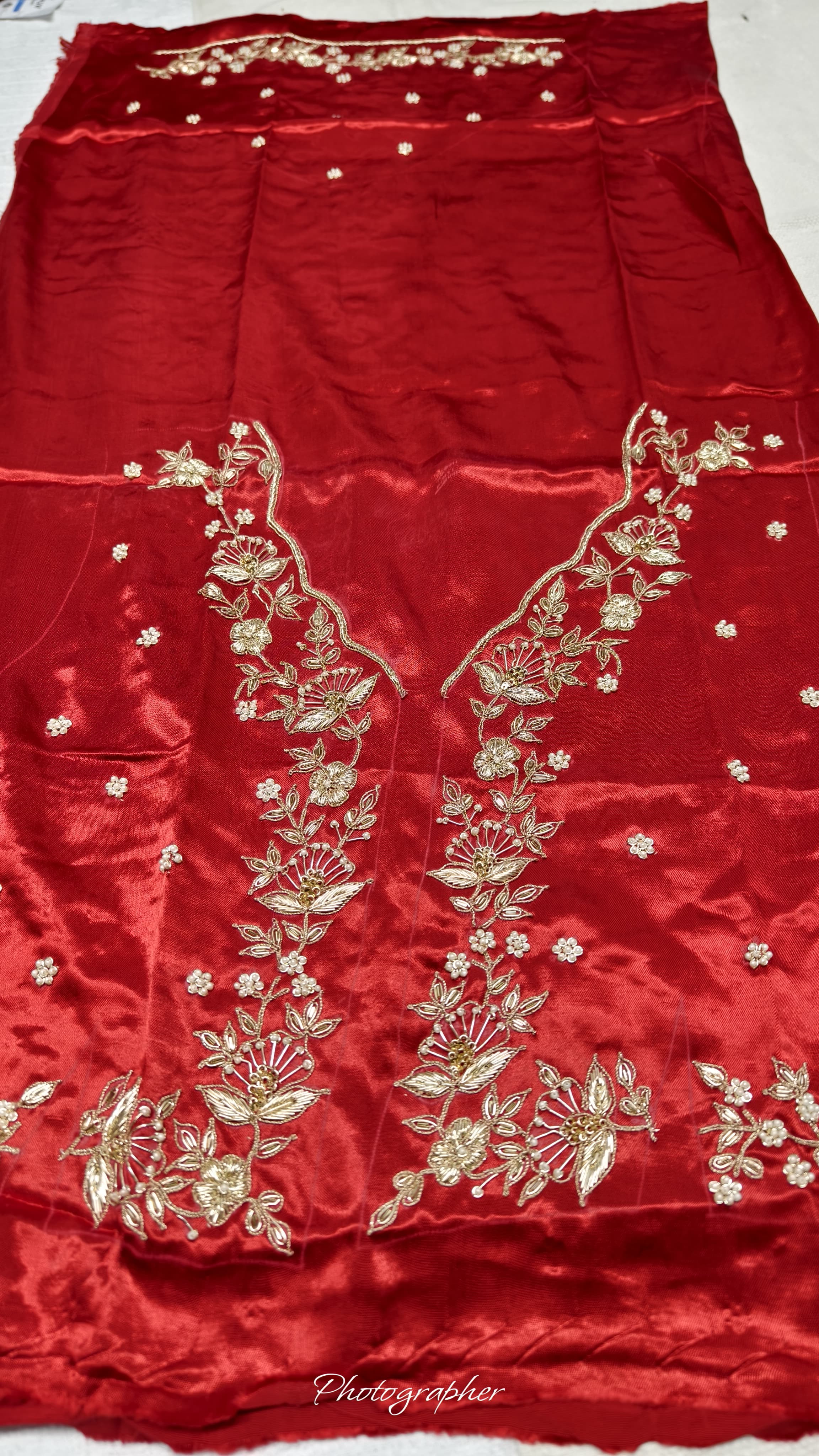 Pure Masru Gaji Silk Blouse Piece With Pearl Jardoshi Work