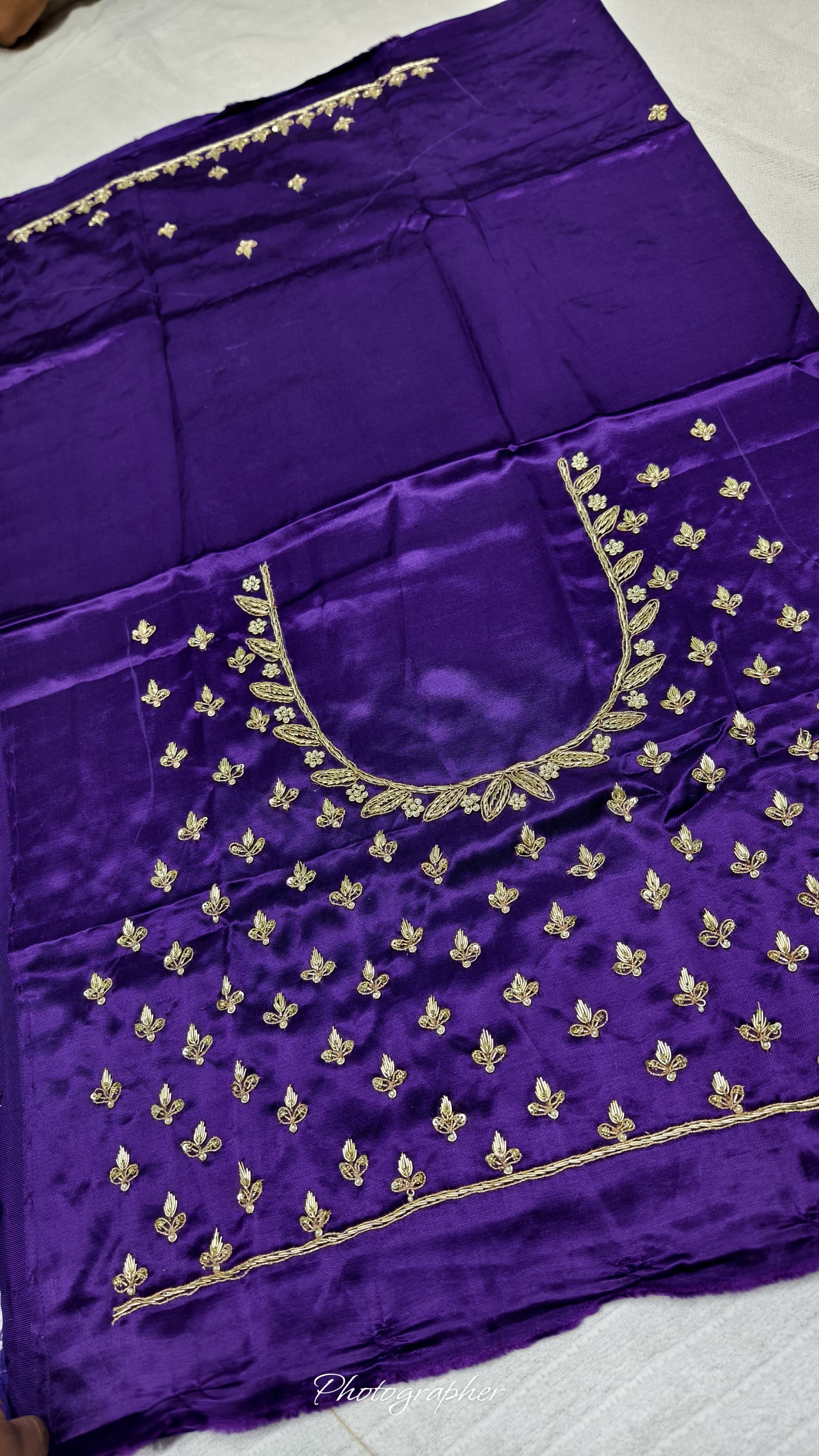 Pure Masru Gaji Silk Blouse Piece With Pearl Jardoshi Work