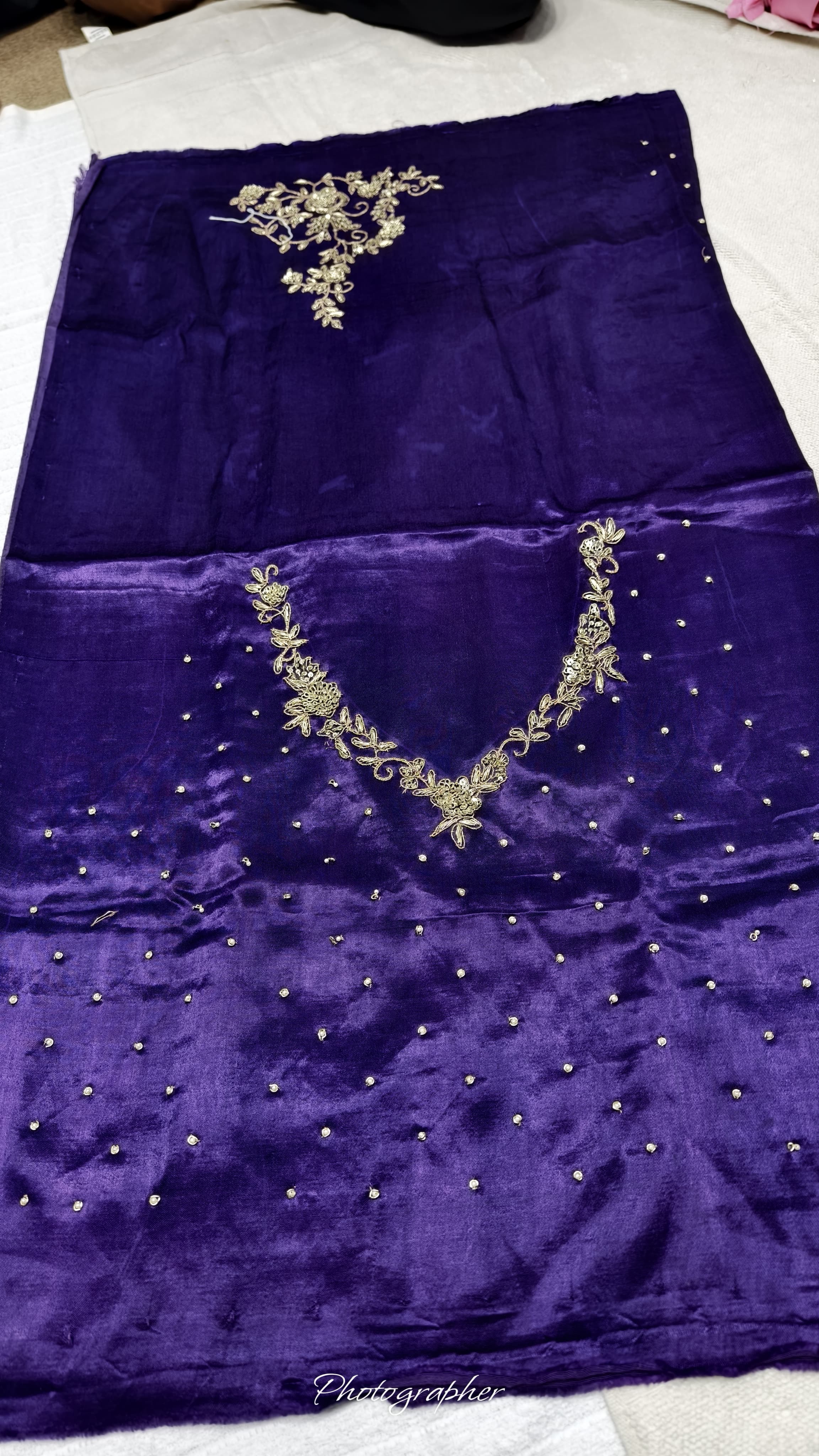 Pure Masru Gaji Silk Blouse Piece With Pearl Jardoshi Work