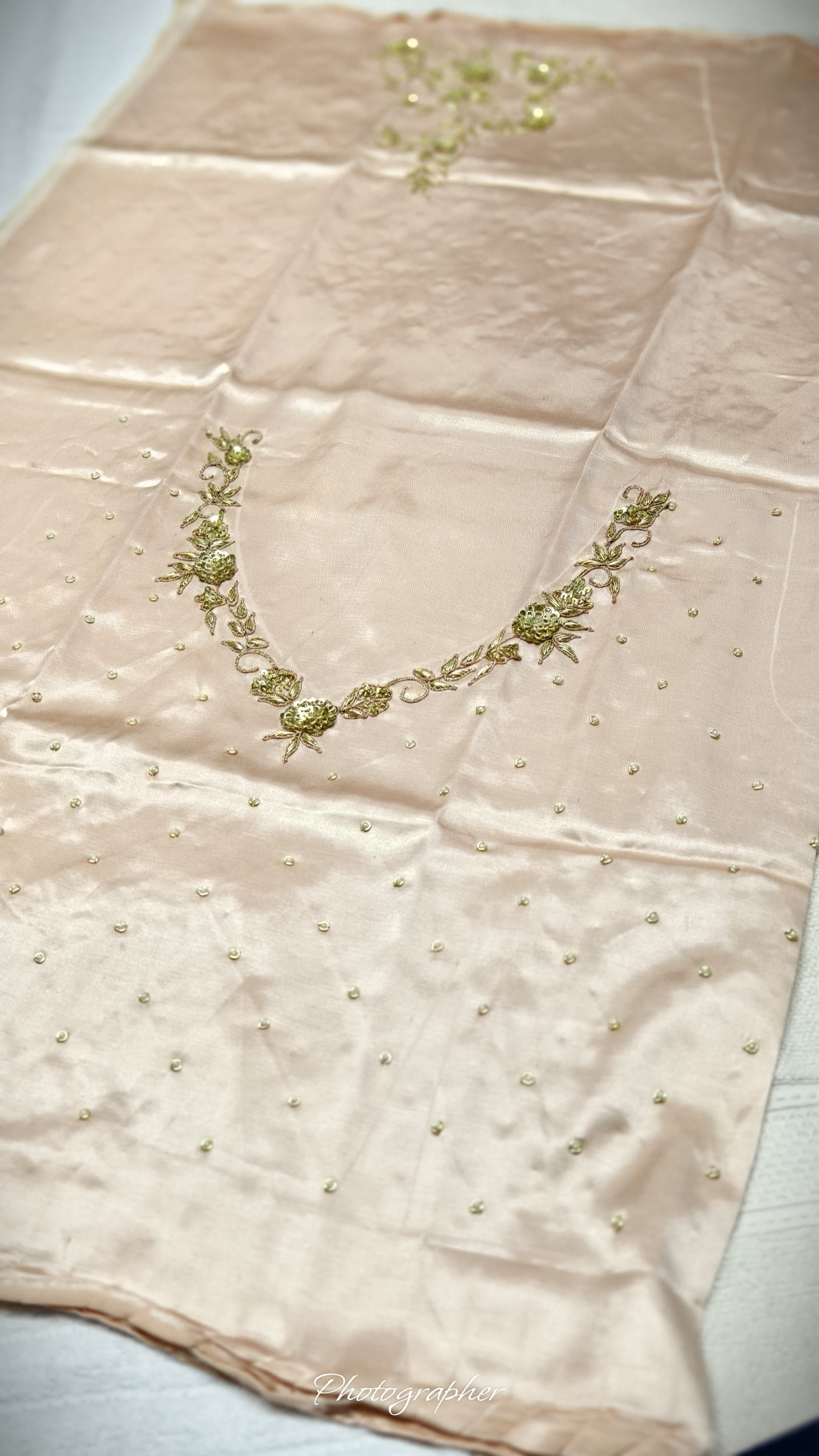 Pure Masru Gaji Silk Blouse Piece With Pearl Jardoshi Work