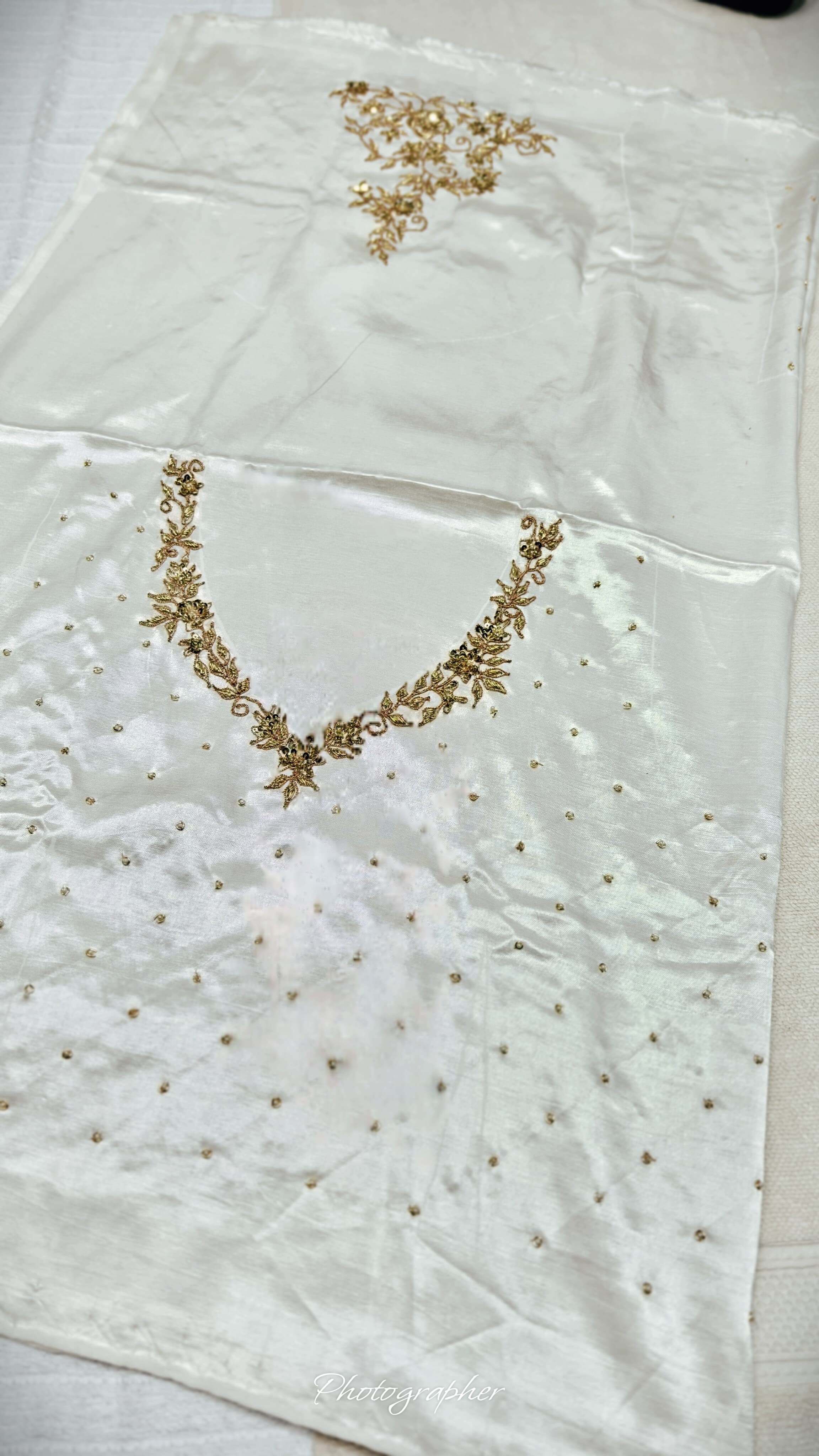 Pure Masru Gaji Silk Blouse Piece With Pearl Jardoshi Work