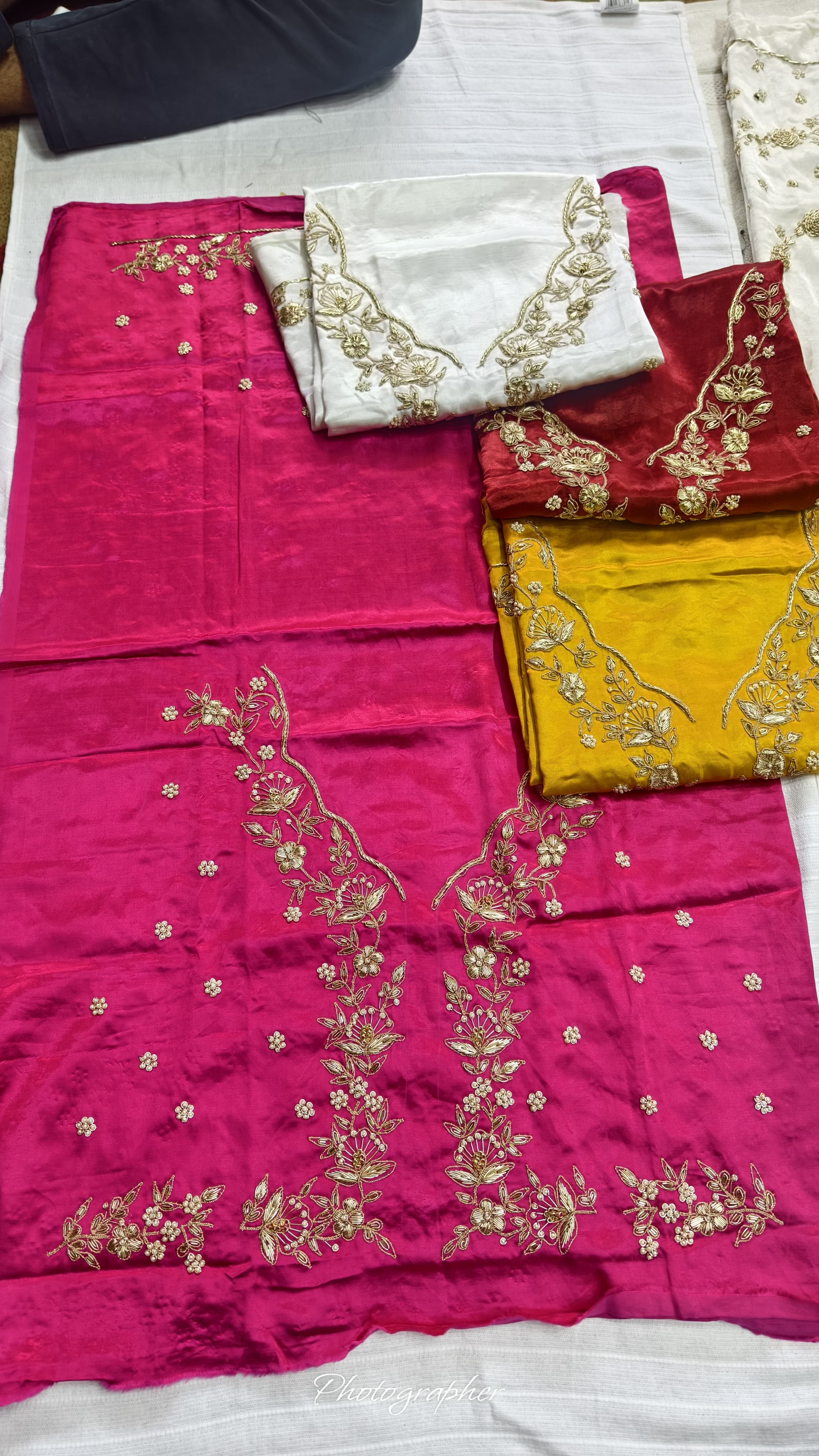 Pure Masru Gaji Silk Blouse Piece With Pearl Jardoshi Work Hand Work Blouse