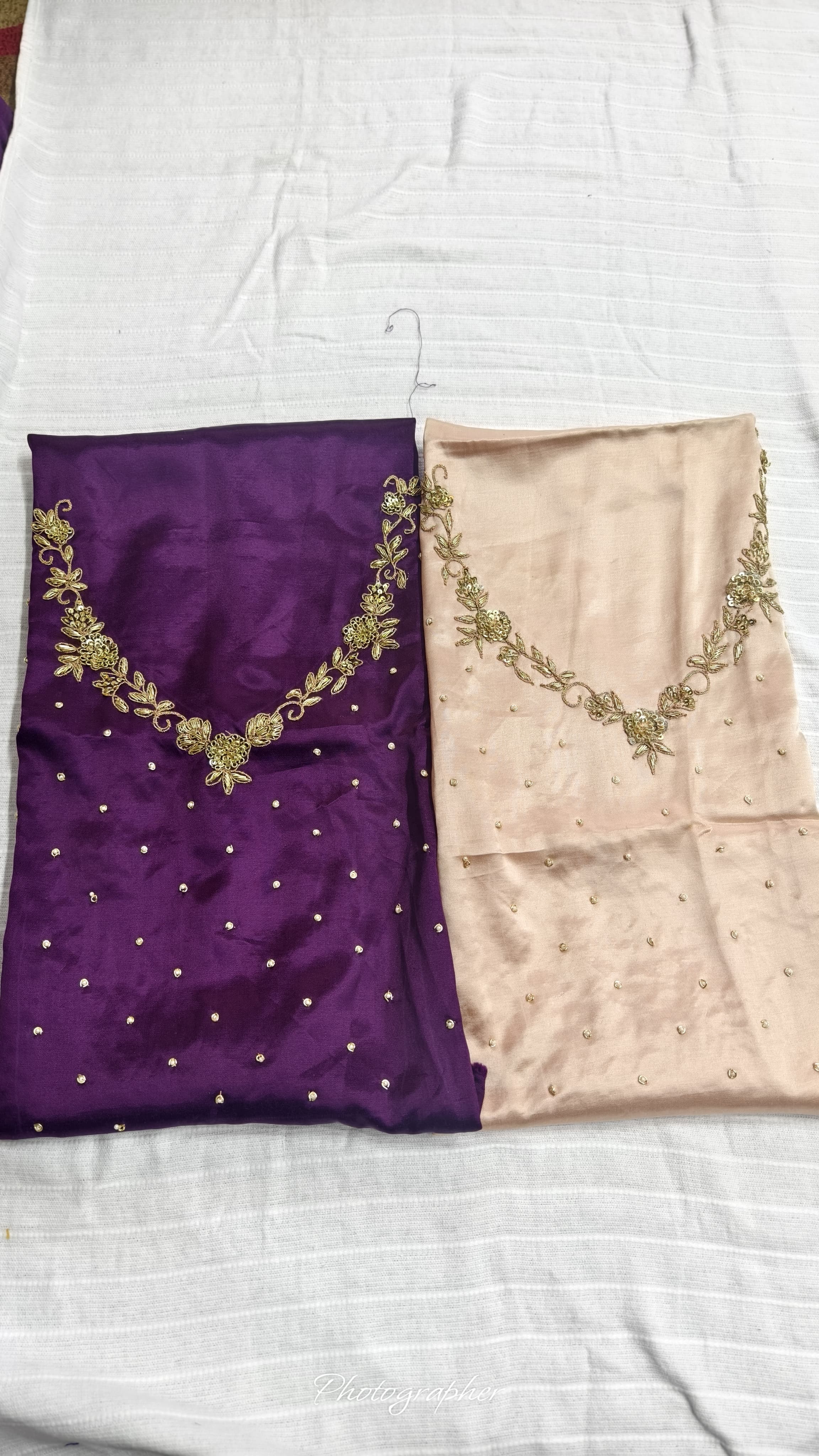 Pure Masru Gaji Silk Blouse Piece With Pearl Jardoshi Work Hand Work Blouse