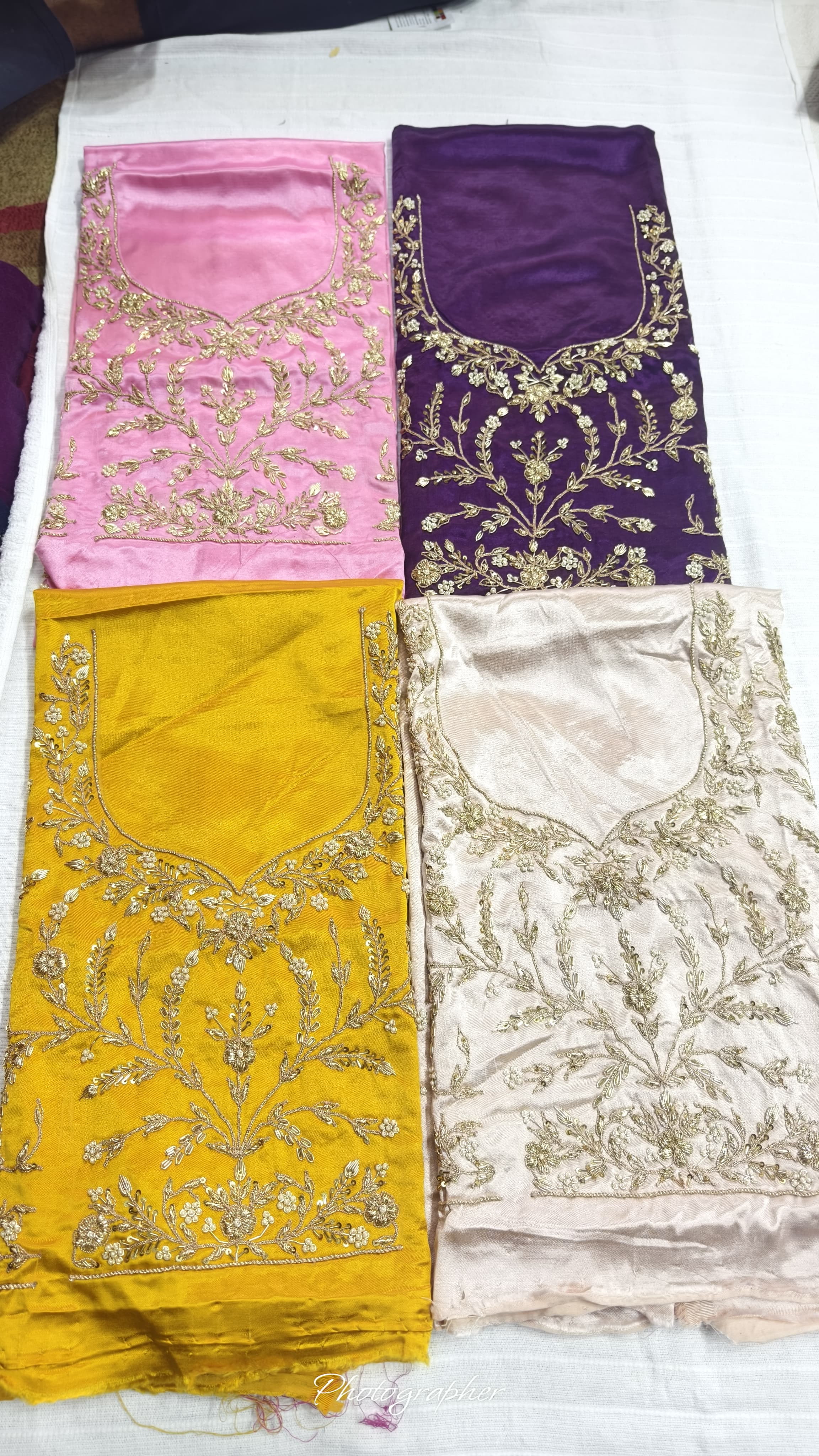 Pure Masru Gaji Silk Blouse Piece With Pearl Jardoshi Work Hand Work Blouse