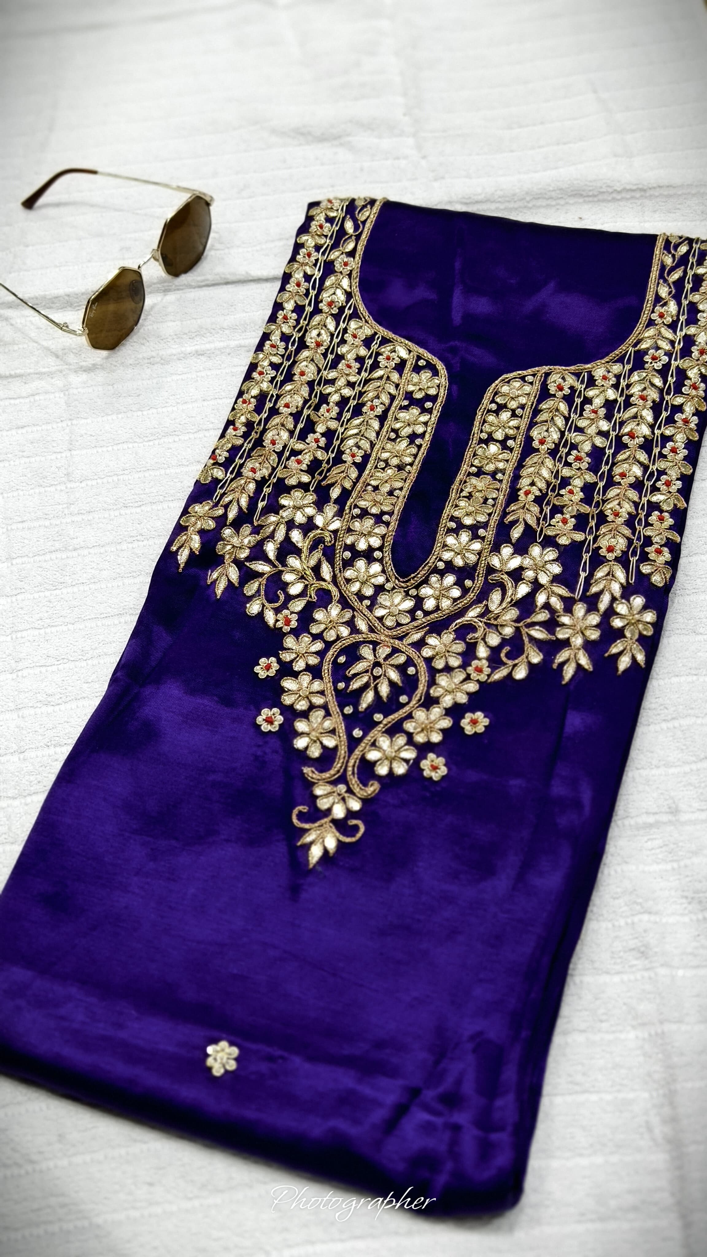 Pure Masru Gaji Silk Piece With Pearl Jardoshi Work