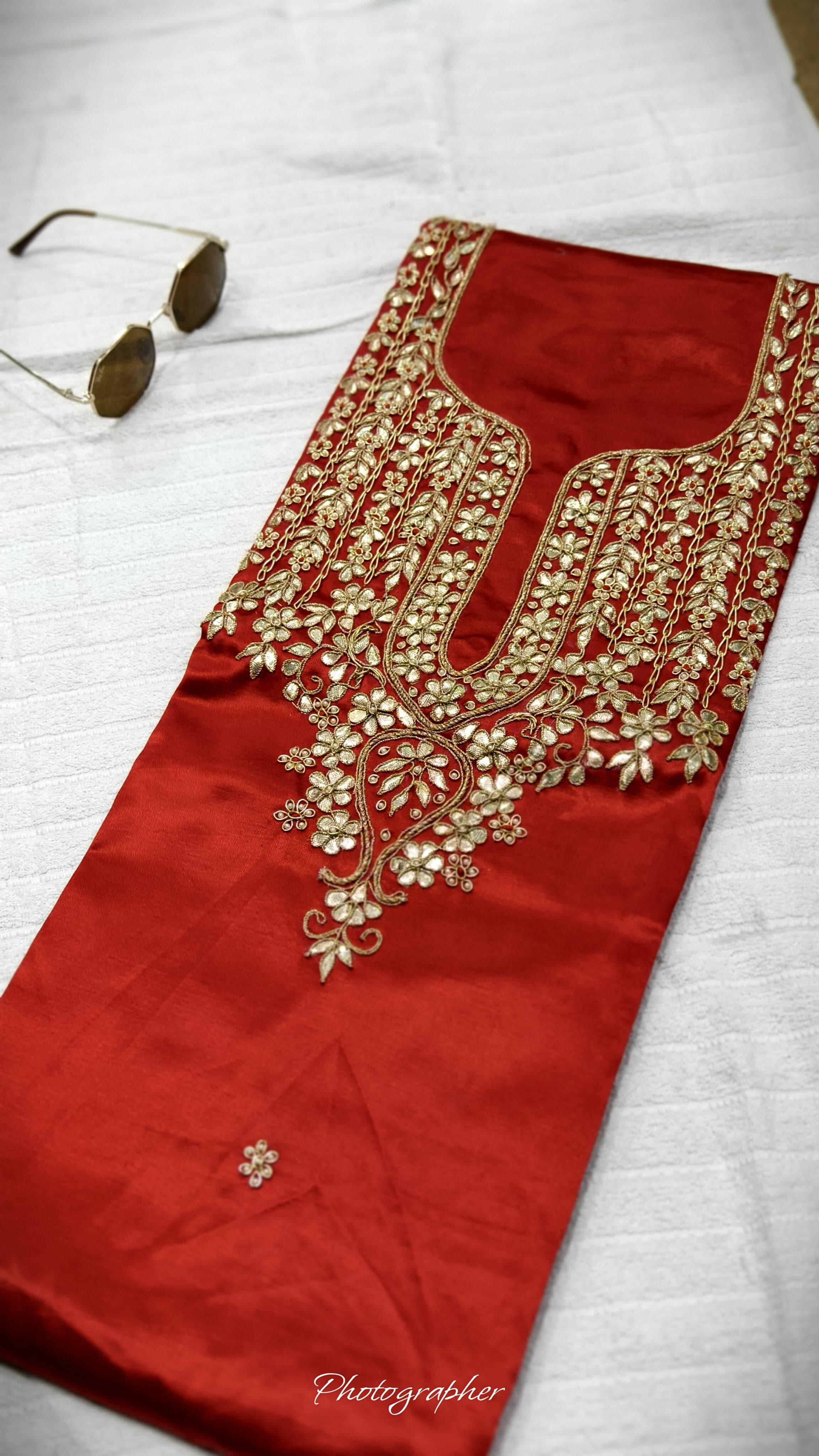 Pure Masru Gaji Silk Piece With Pearl Jardoshi Work