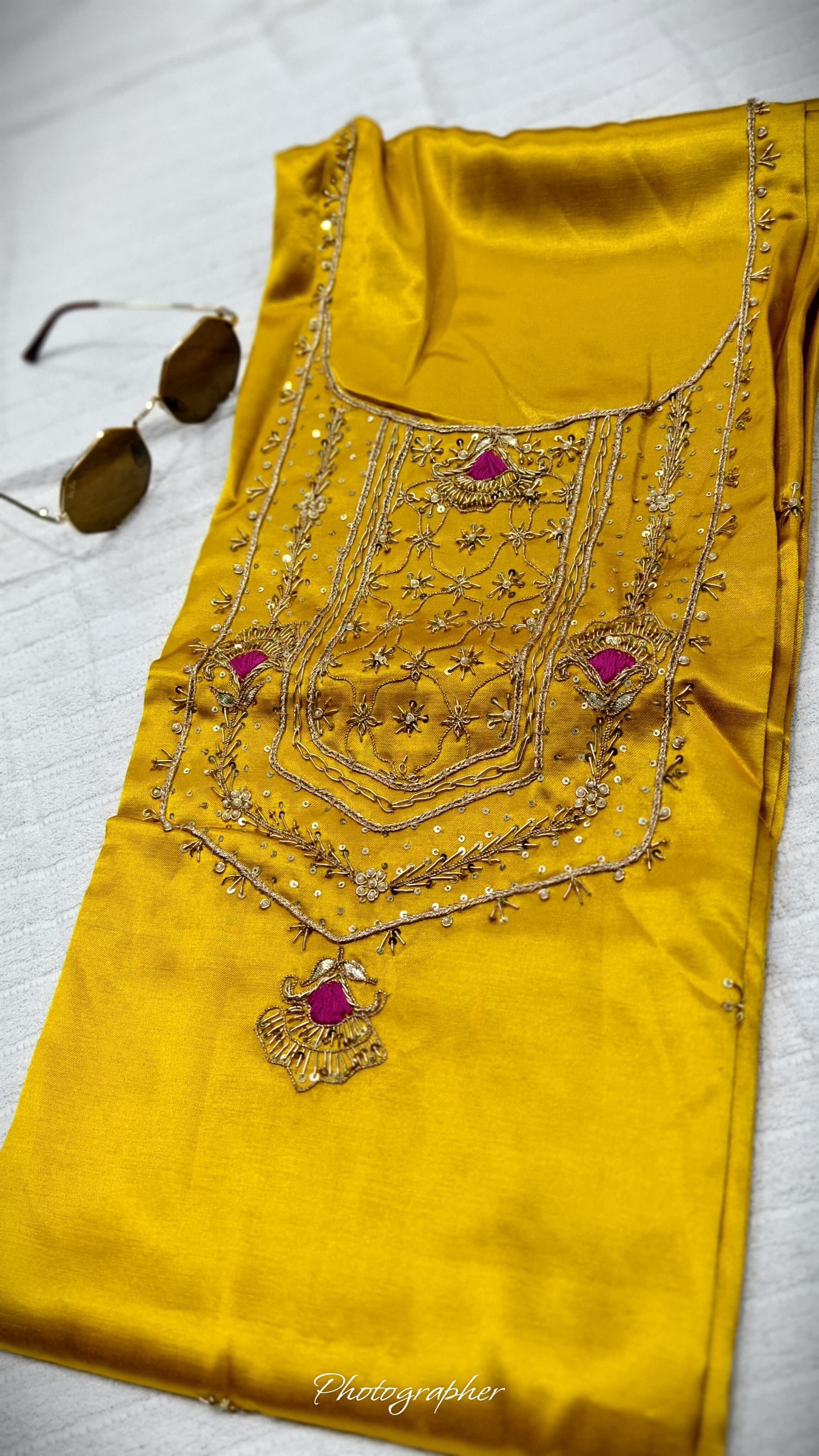 Pure Masru Gaji Silk Piece With Pearl Jardoshi Work