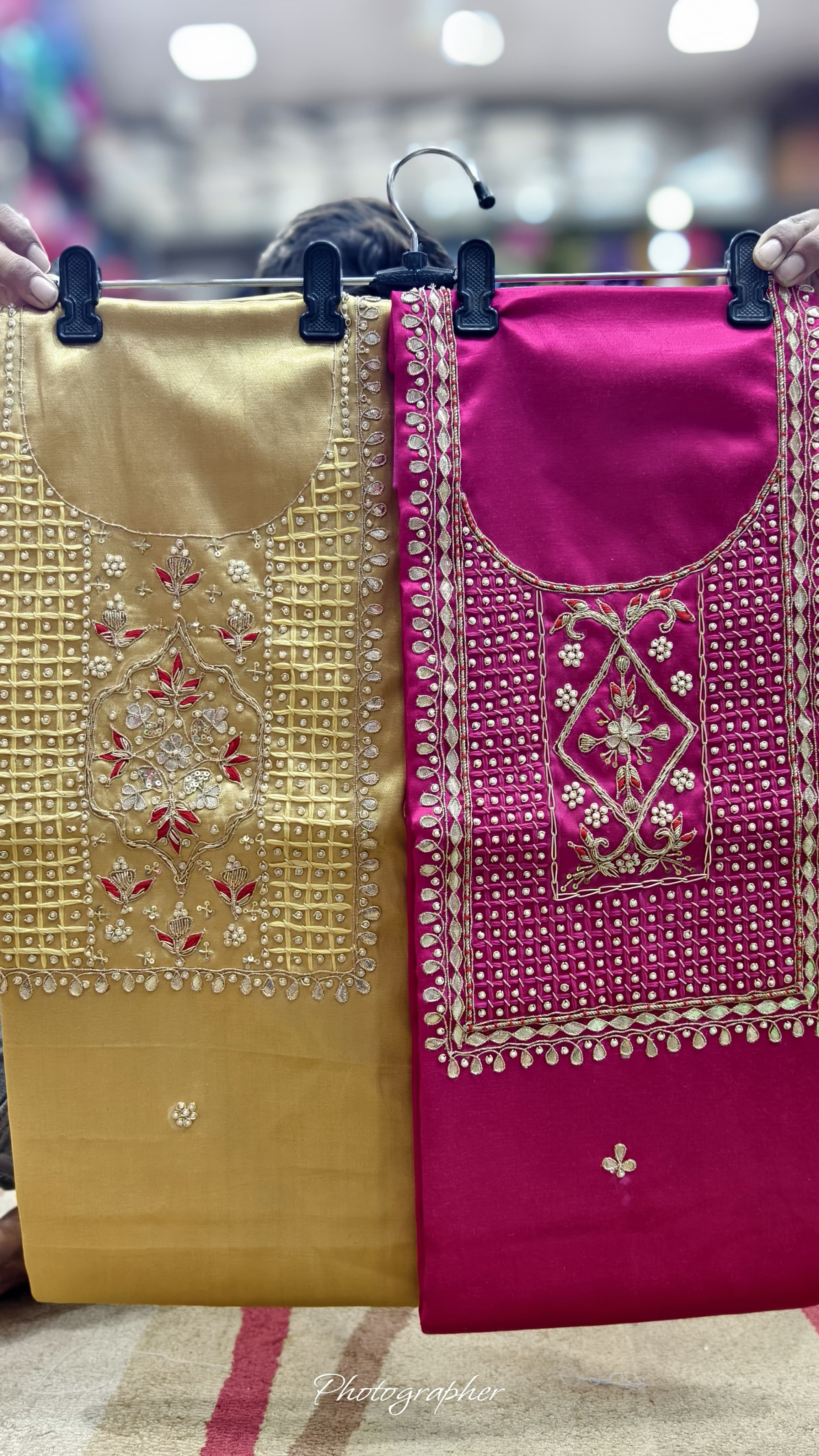 Pure Masru Gaji Silk Piece With Pearl Jardoshi Work