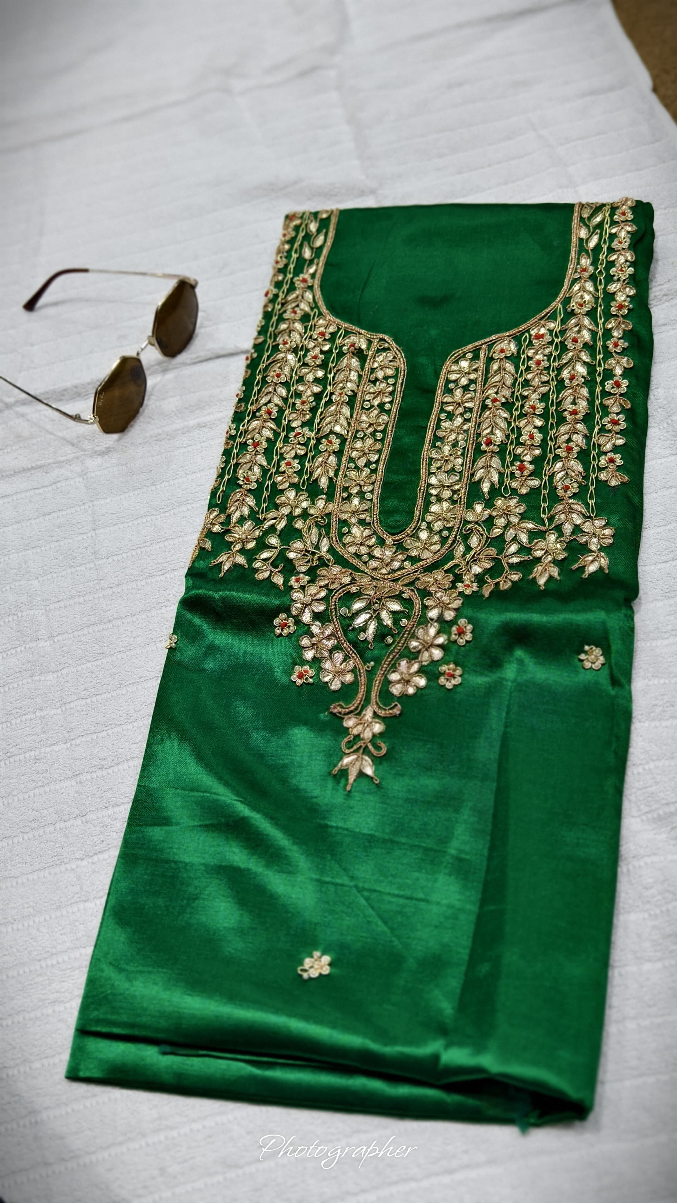 Pure Masru Gaji Silk Piece With Pearl Jardoshi Work