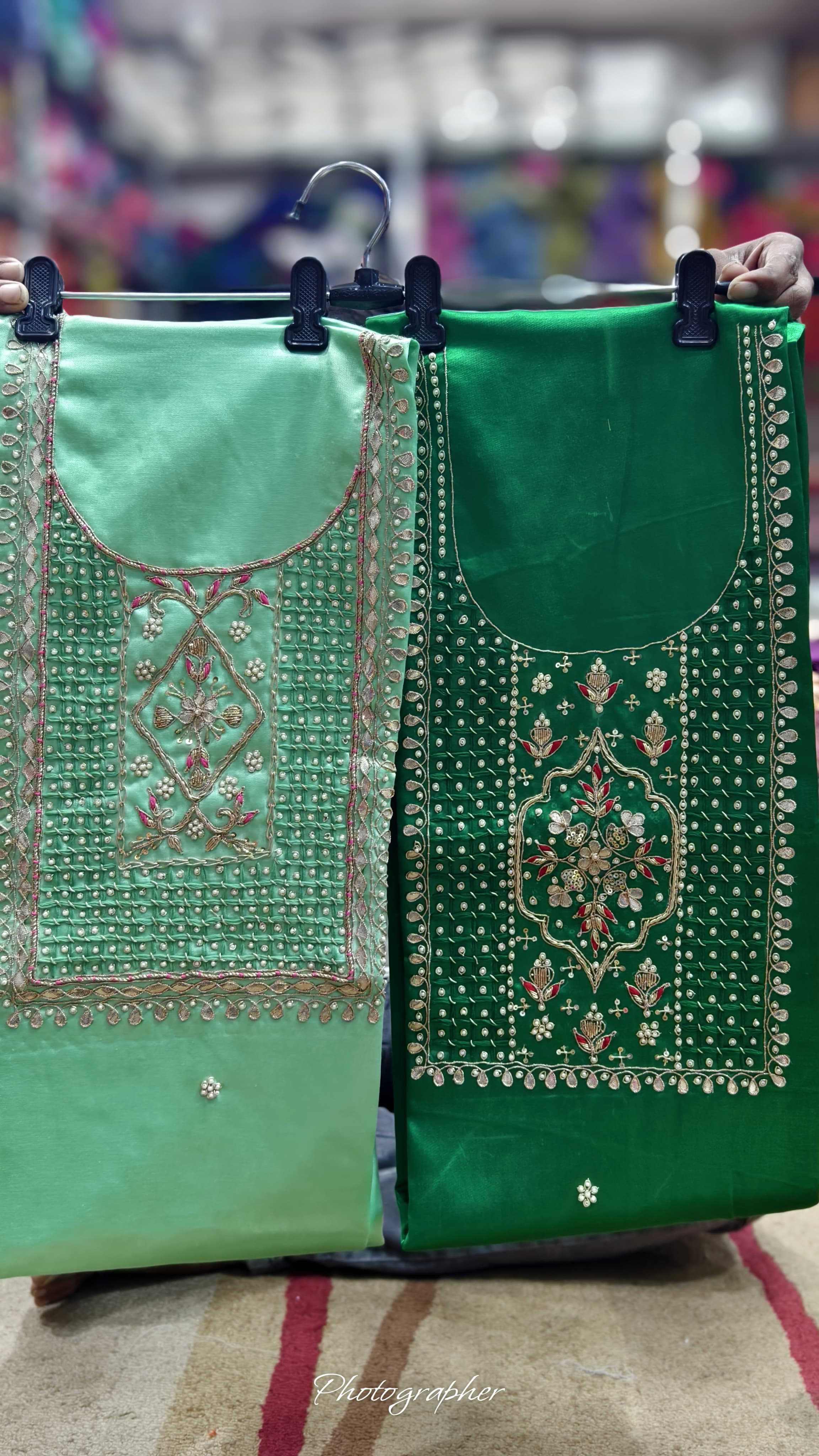 Pure Masru Gaji Silk Piece With Pearl Jardoshi Work