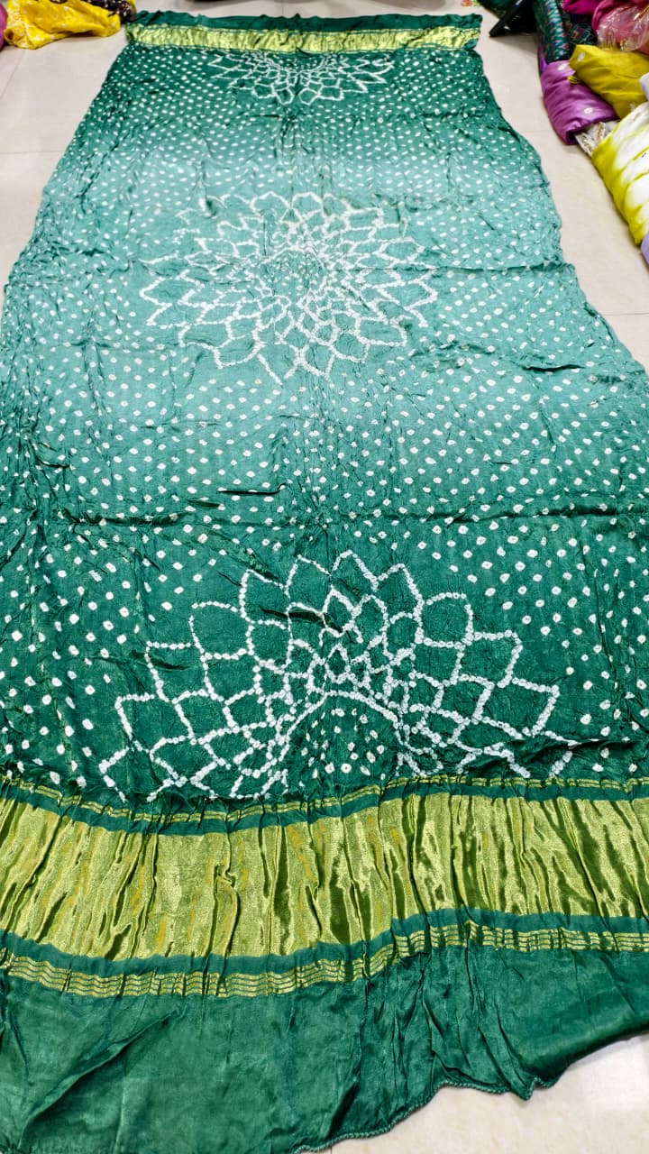 Pure Modal Gaji Silk Hand Bandej Allover Dupatta with Lagdi Patta