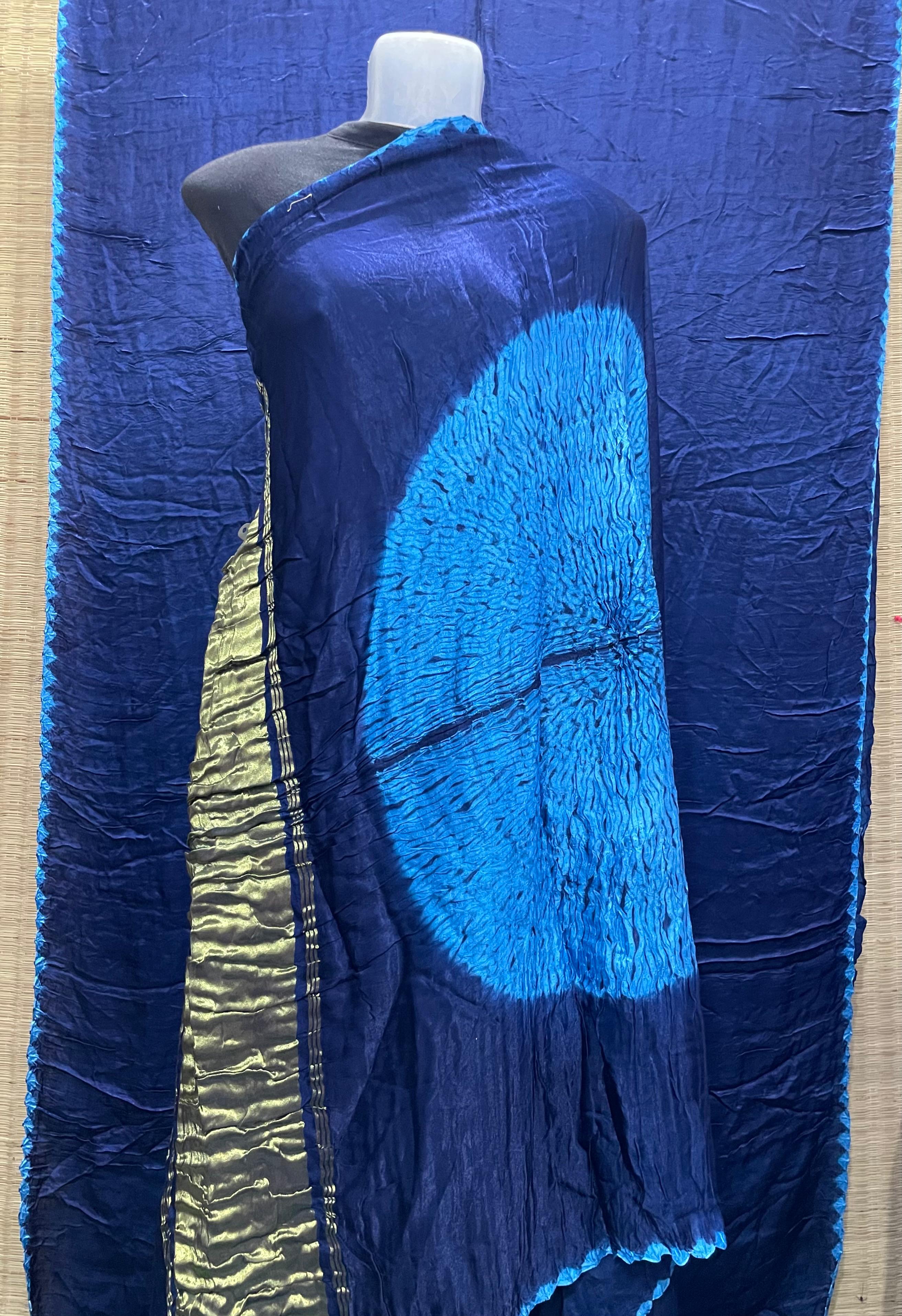 Pure Modal Gaji Silk Shibori Saree