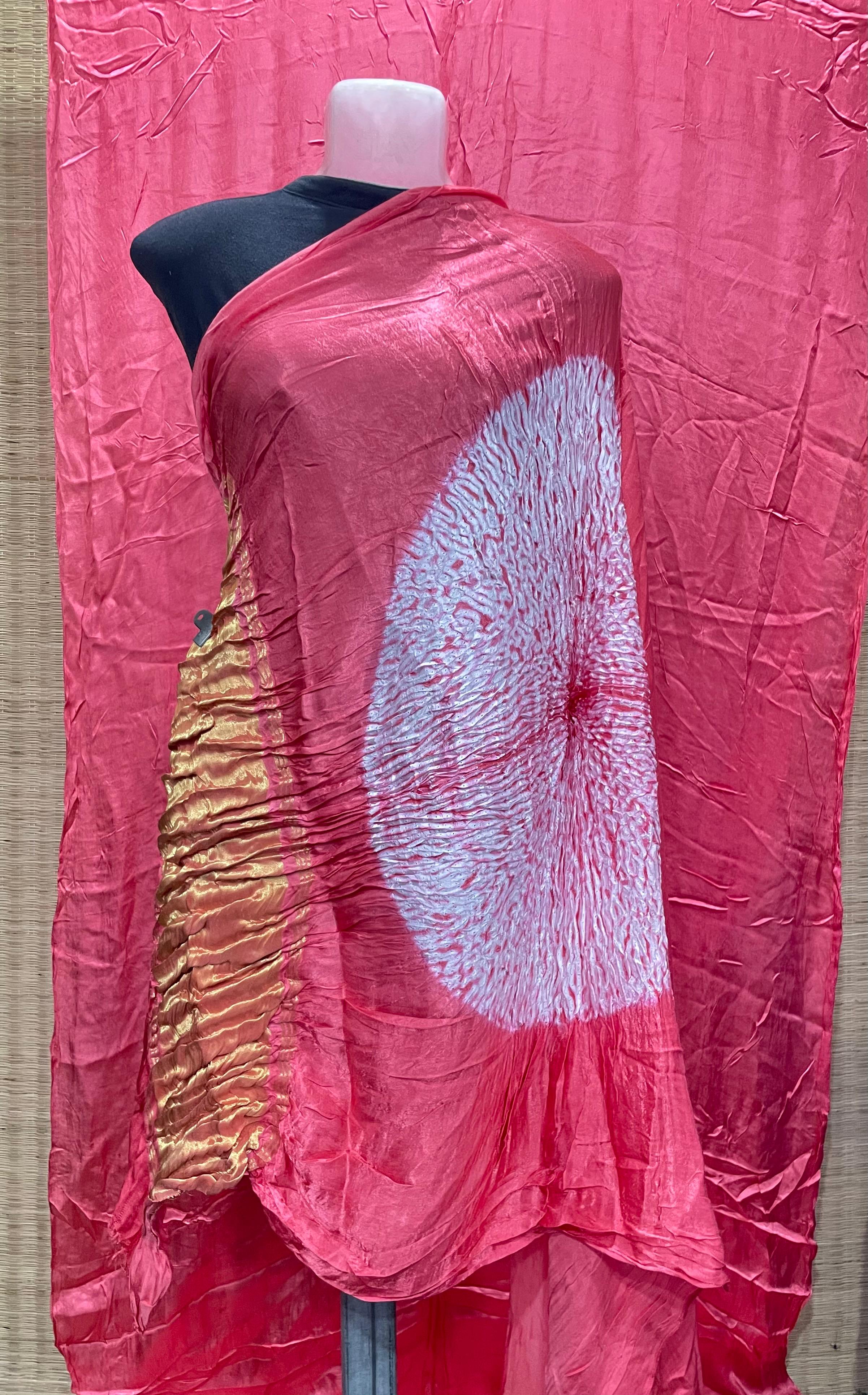 Pure Modal Gaji Silk Shibori Saree