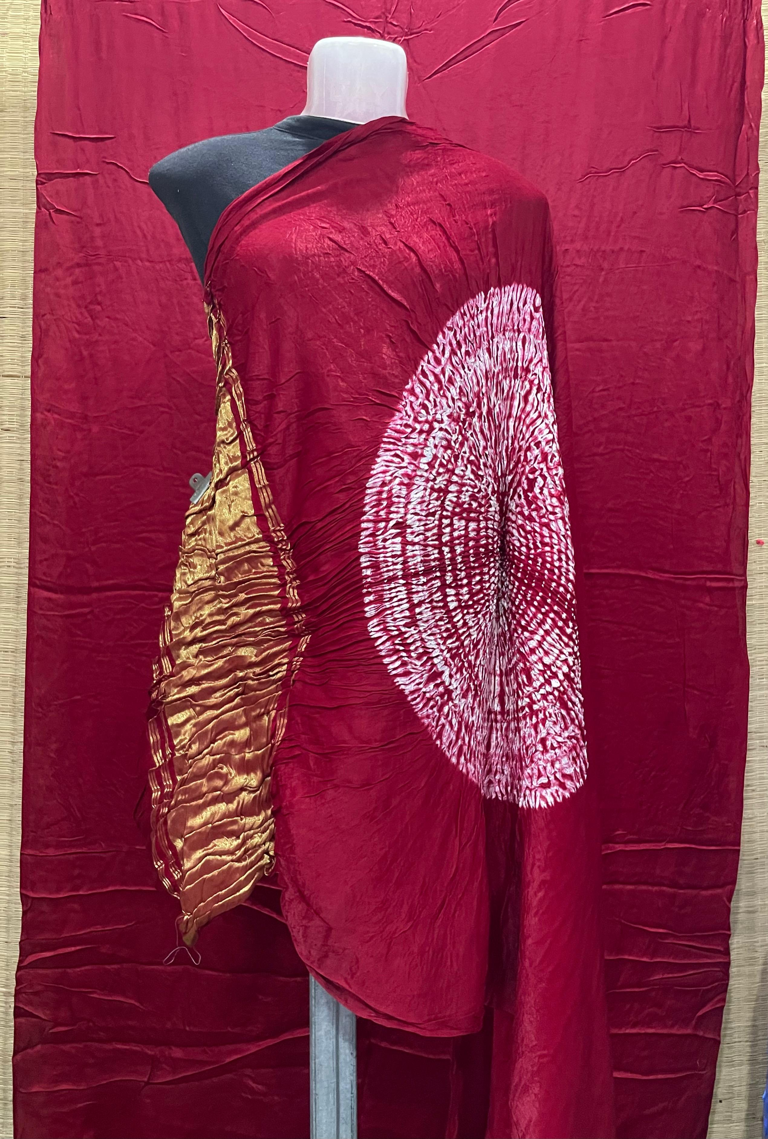 Pure Modal Gaji Silk Shibori Saree
