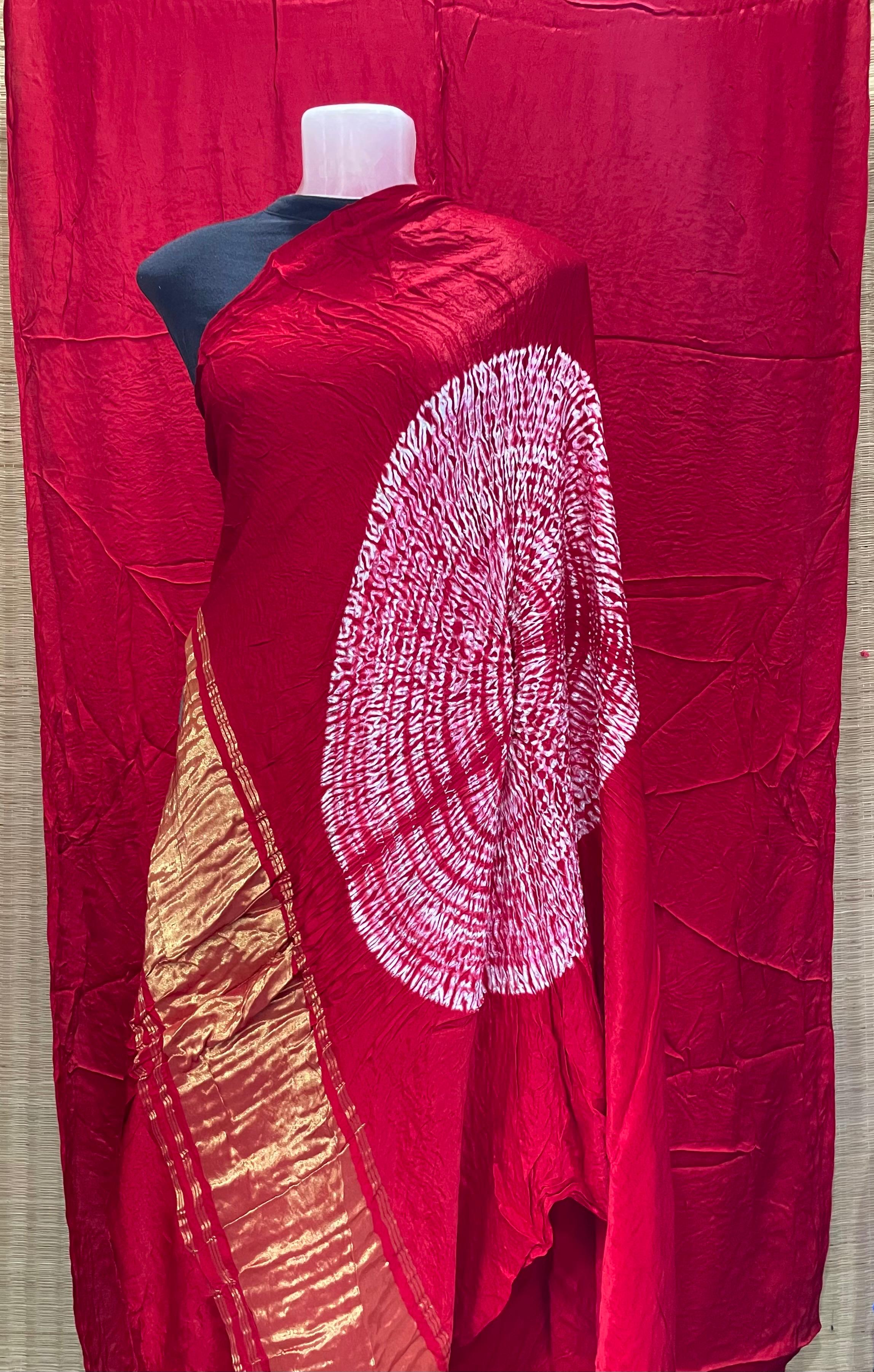 Pure Modal Gaji Silk Shibori Saree