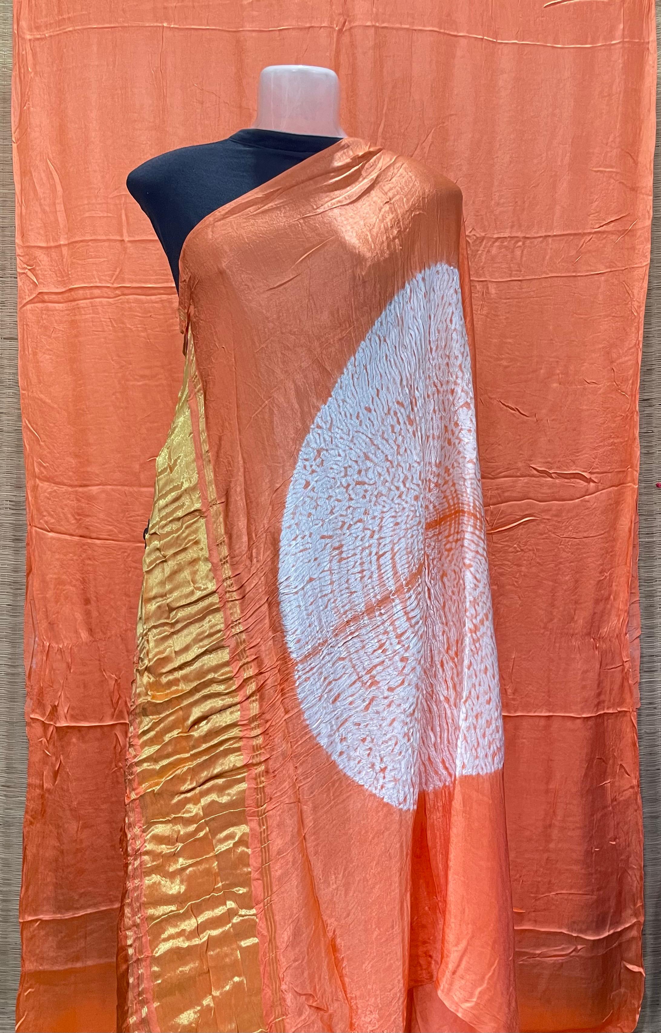 Pure Modal Gaji Silk Shibori Saree