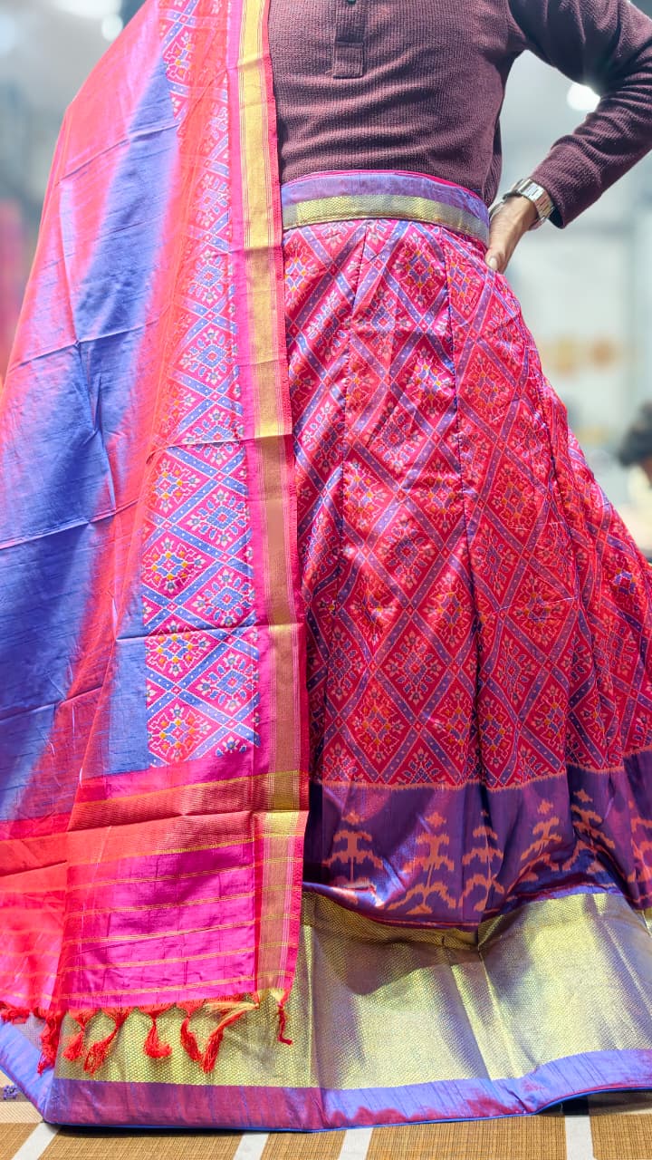 Pure Original Rajkoti Patola Silk Lehenga Choli Set with Dupatta