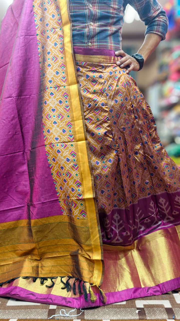 Pure Original Rajkoti Patola Silk Lehenga Choli Set with Dupatta