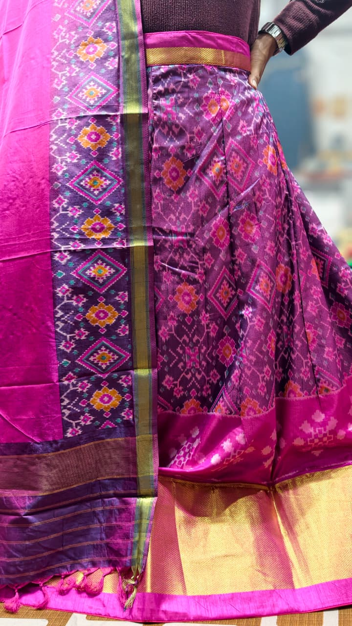 Pure Original Rajkoti Patola Silk Lehenga Choli Set with Dupatta