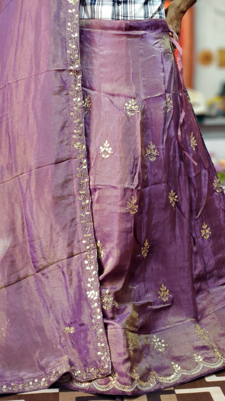 Pure Viscos Tissue Chaniya Choli with Original Gotta Work