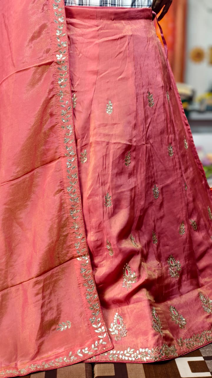 Pure Viscos Tissue Chaniya Choli with Original Gotta Work