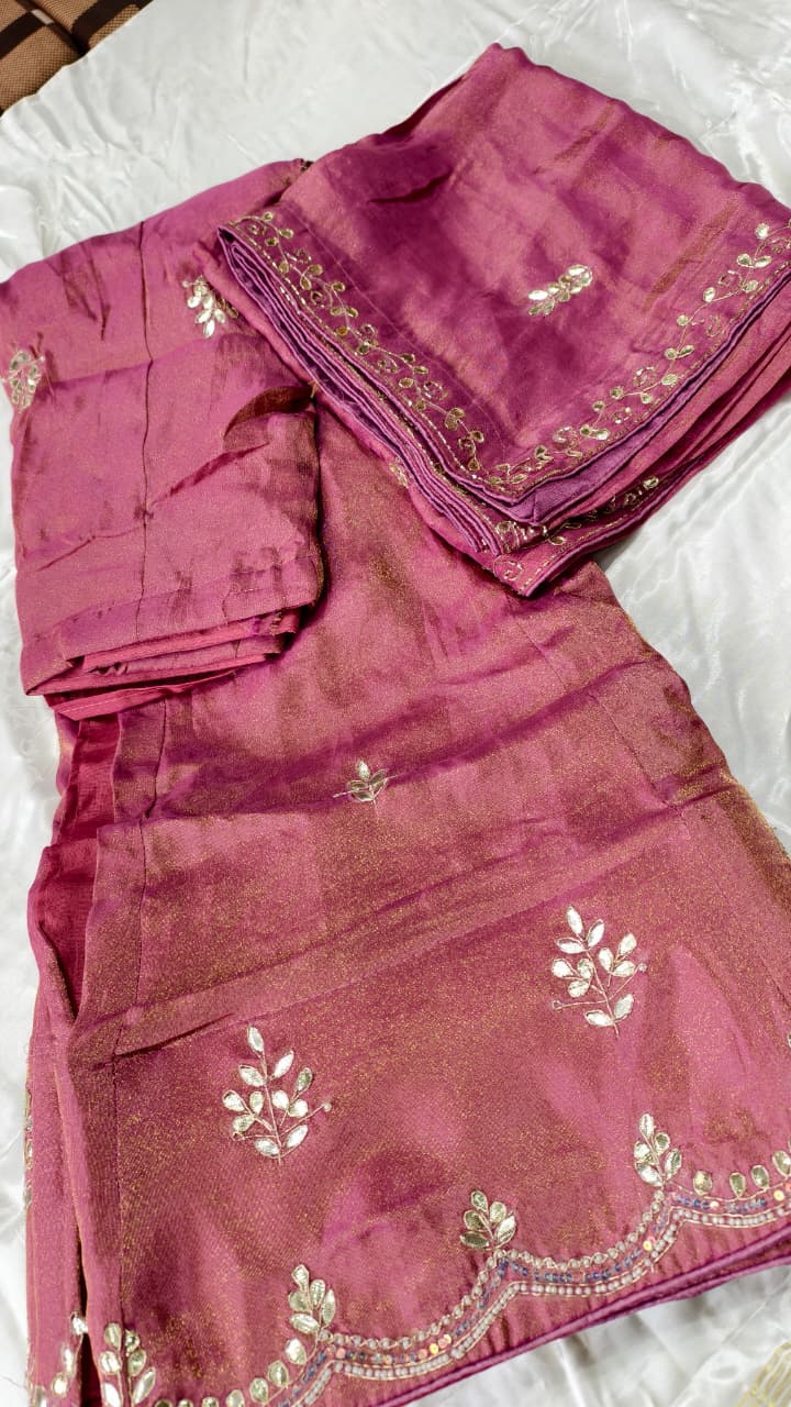 Pure Viscos Tissue Chaniya Choli with Original Gotta Work