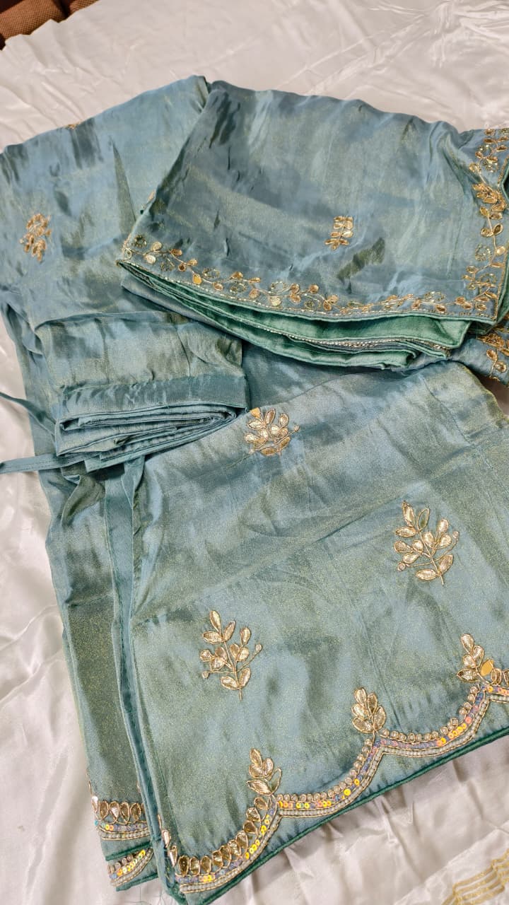 Pure Viscos Tissue Chaniya Choli with Original Gotta Work
